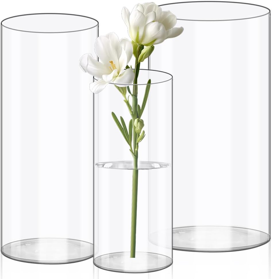 Olrla 3 vases acrylique 20-25 cm