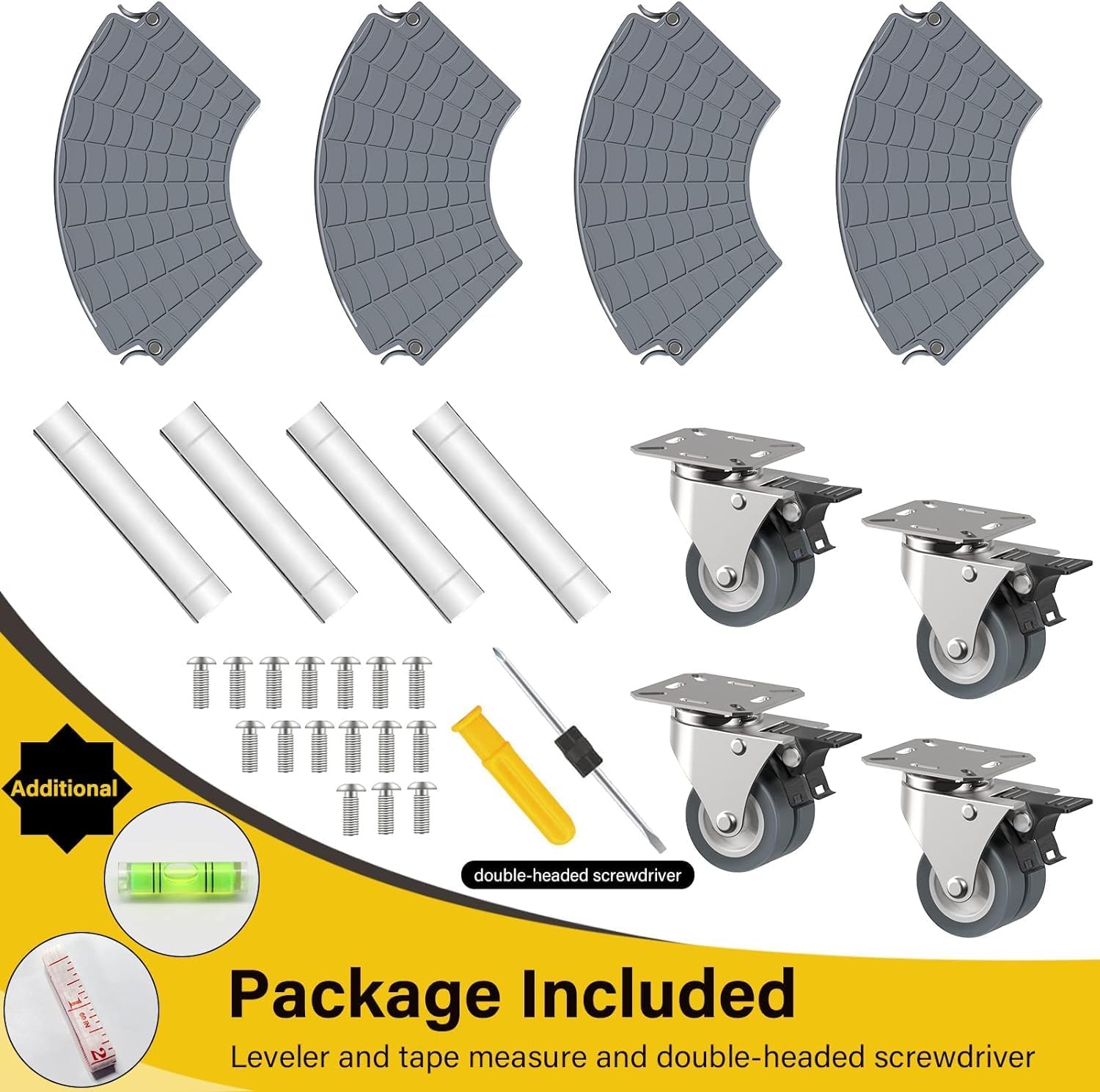 Thumbnail 5 de WELDUN Heavy Duty Plant Caddy with Wheels (Adjustable 40–57 cm) – Lockable Caster Plant Stand, Grey, 1 Pack