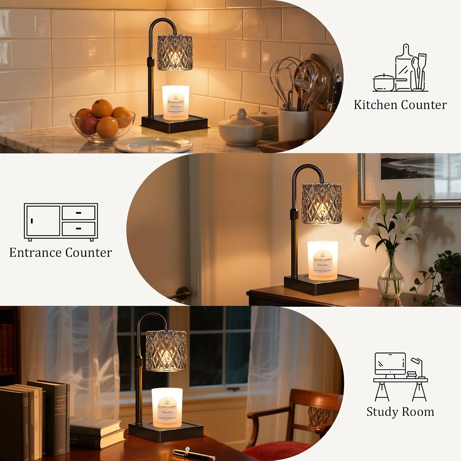 Thumbnail 6 de Candle Warmer Lamp with Timer, Dark Gray