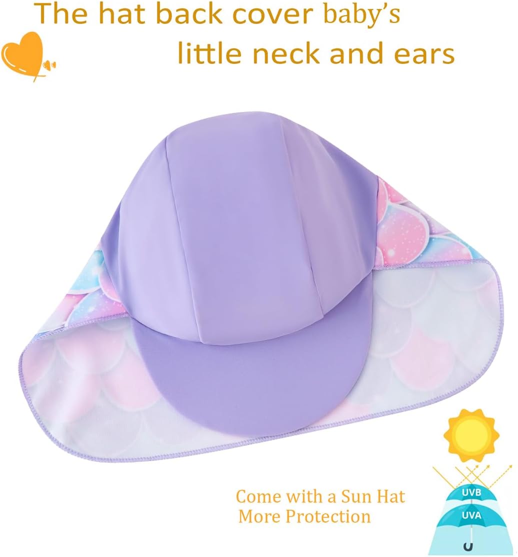 Thumbnail 2 de UMELOK Baby Badebekleidung für Mädchen: Badeanzug mit Sonnenhut und UV-Schutz (UPF 50+)
