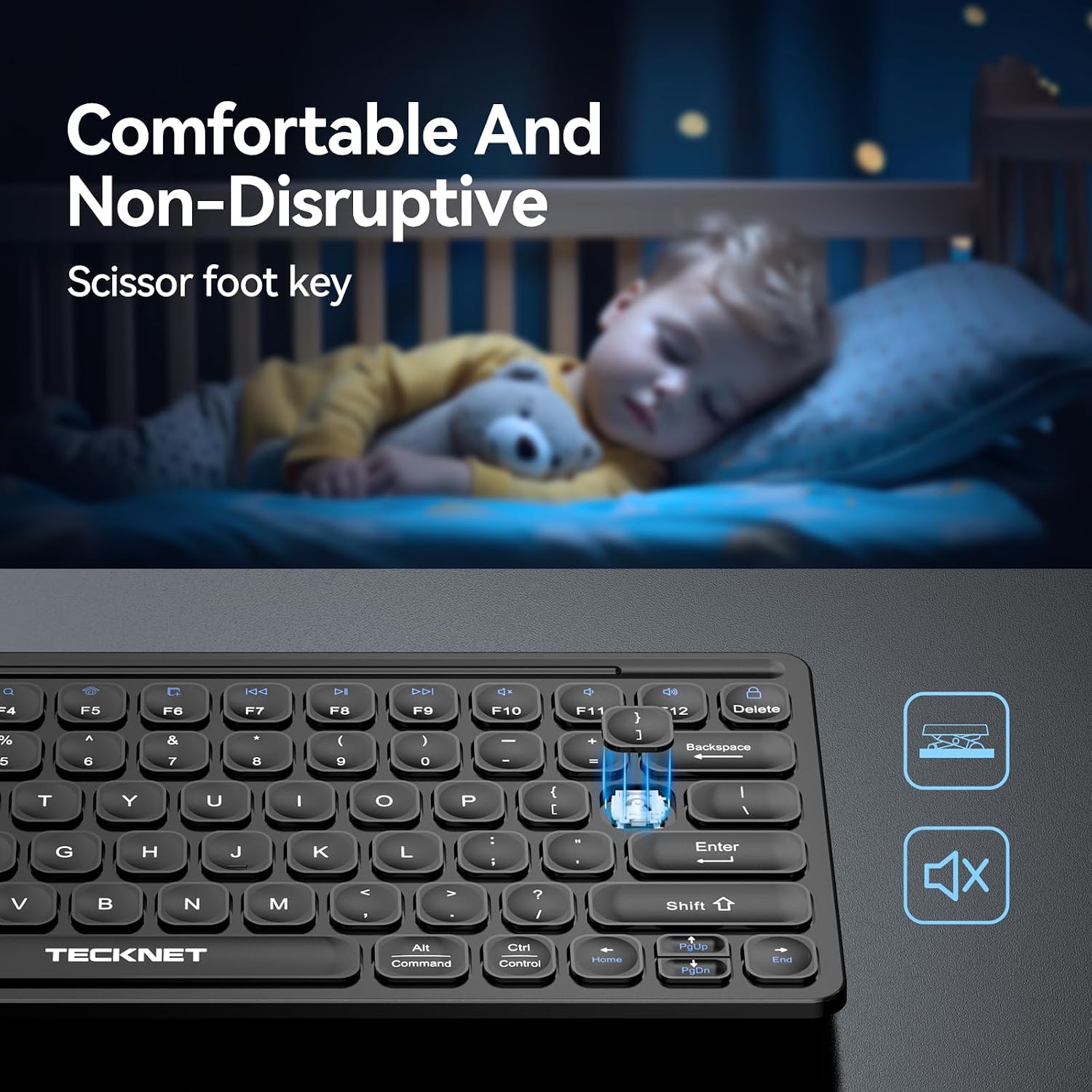Detalle 2 de TECKNET Mini Wireless Keyboard 10-month battery