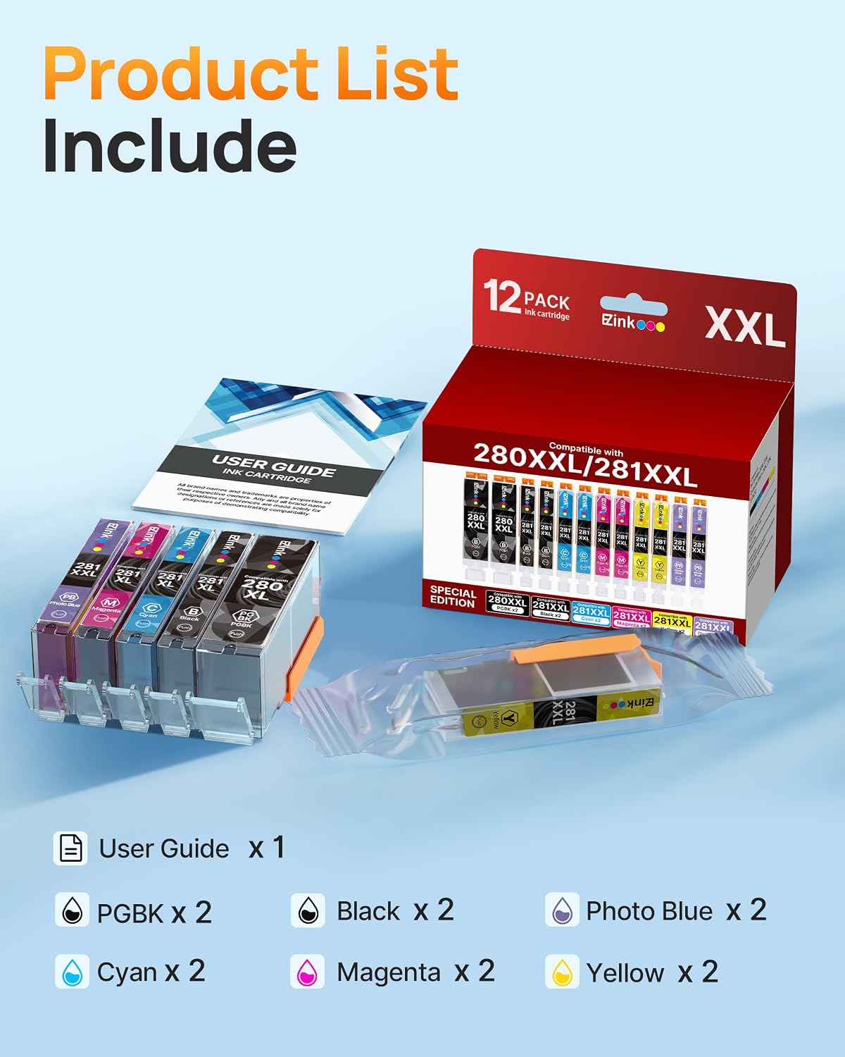 Detalle de E-Z Ink Compatible Ink Cartridges for Canon PGI-280XXL