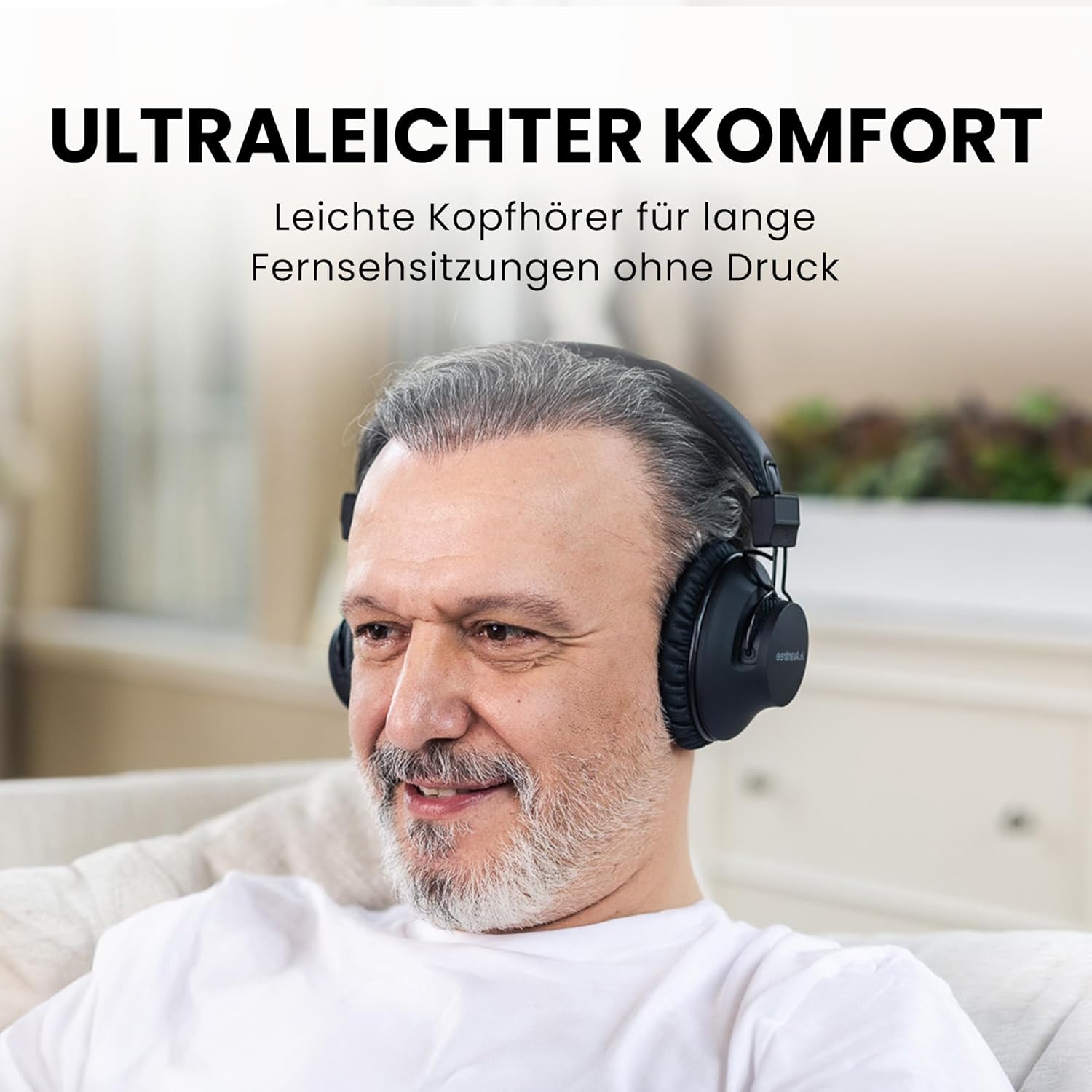 Detalle 1 de Avantree HT5009 Plus kabellose TV-Kopfhörer mit 60 Std. Akku