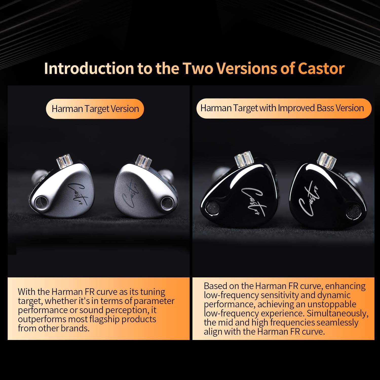 Detalle de keephifi KZ Castor in Ear Monitor: 2DD con Harman Target e driver doppiati per bassi potenti