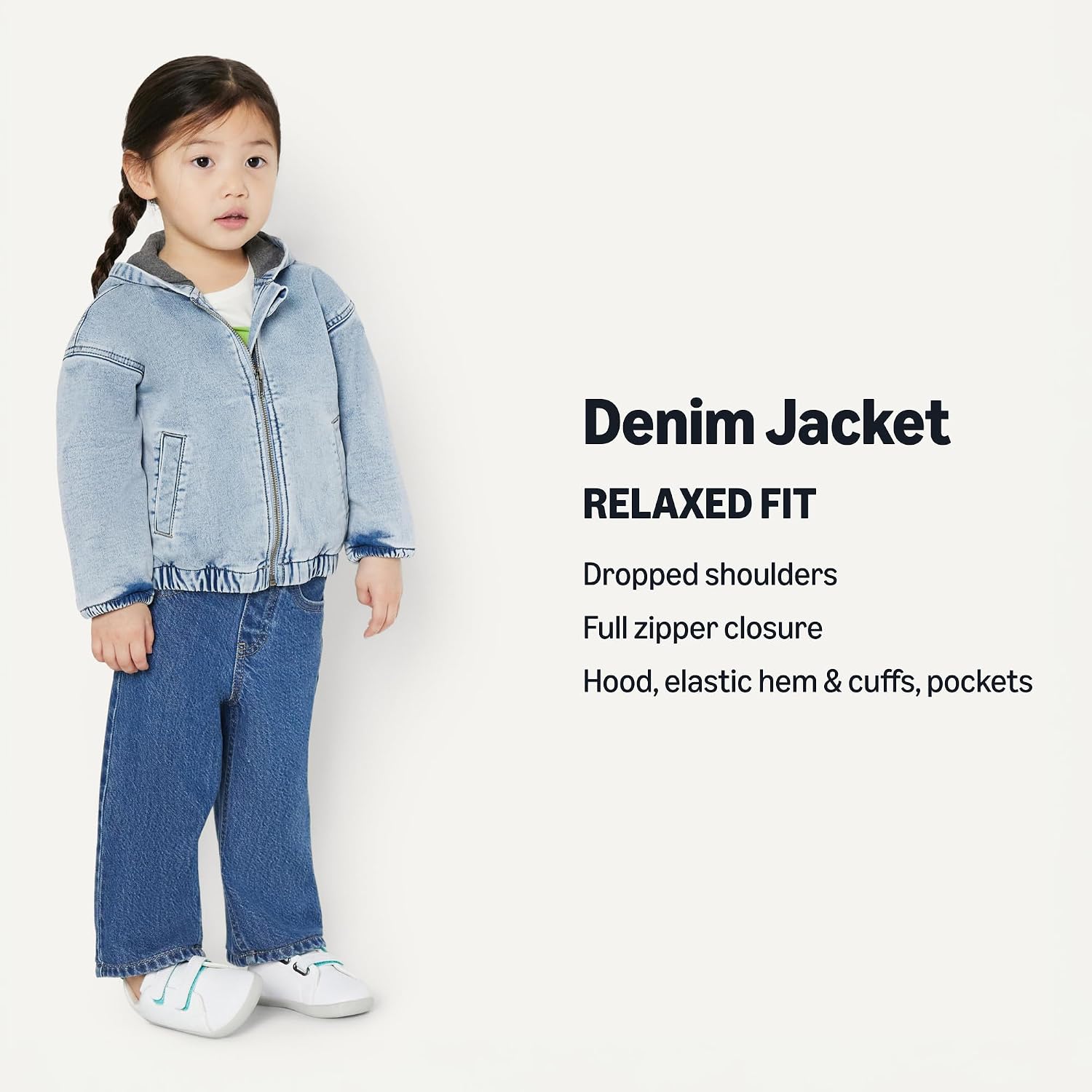 Detalle de Amazon Essentials Unisex Babies, Toddlers and Kids' Soft Stretch Regular-Fit Denim Jacket