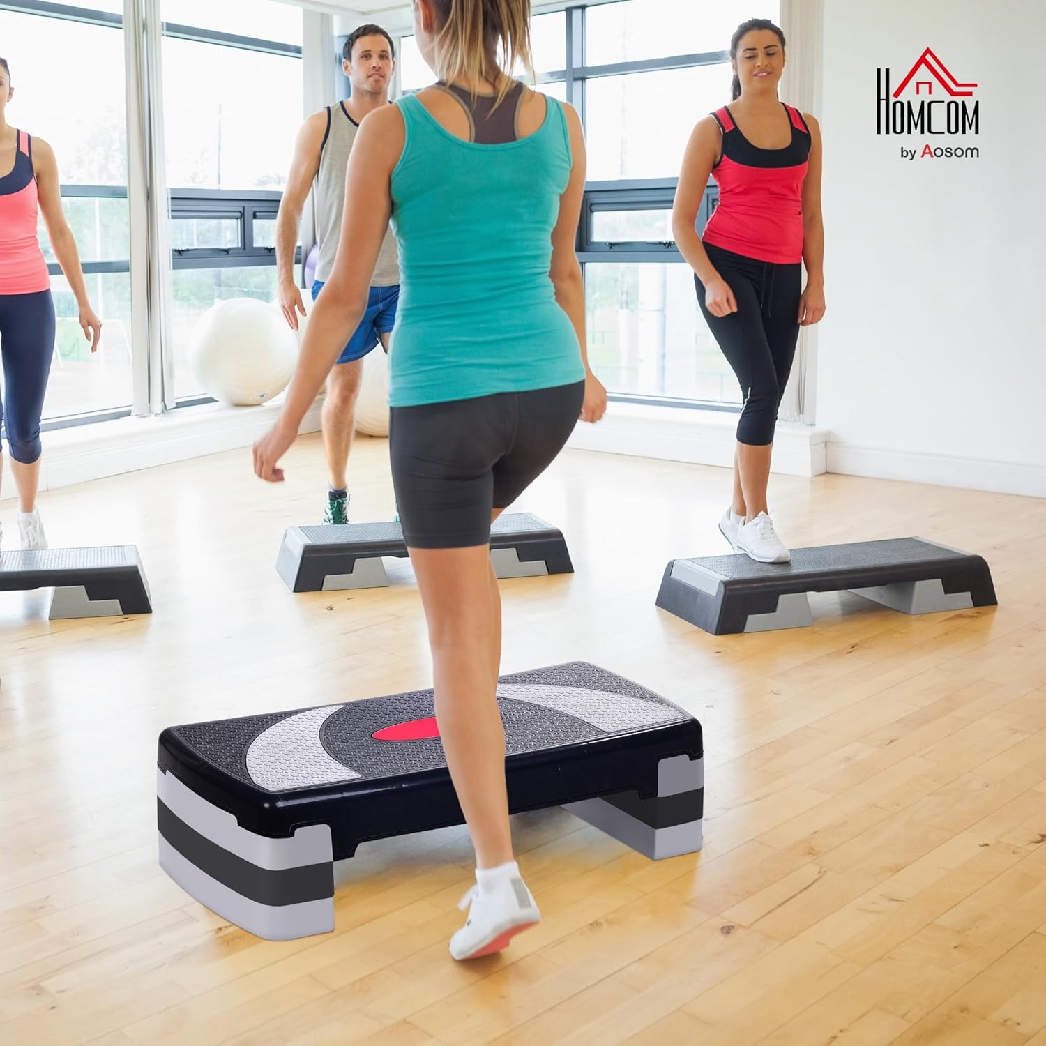 Thumbnail 1 de HOMCOM Step fitness stepper – hauteur réglable 10/15/20 cm, surface antidérapante, 78x29x20 cm