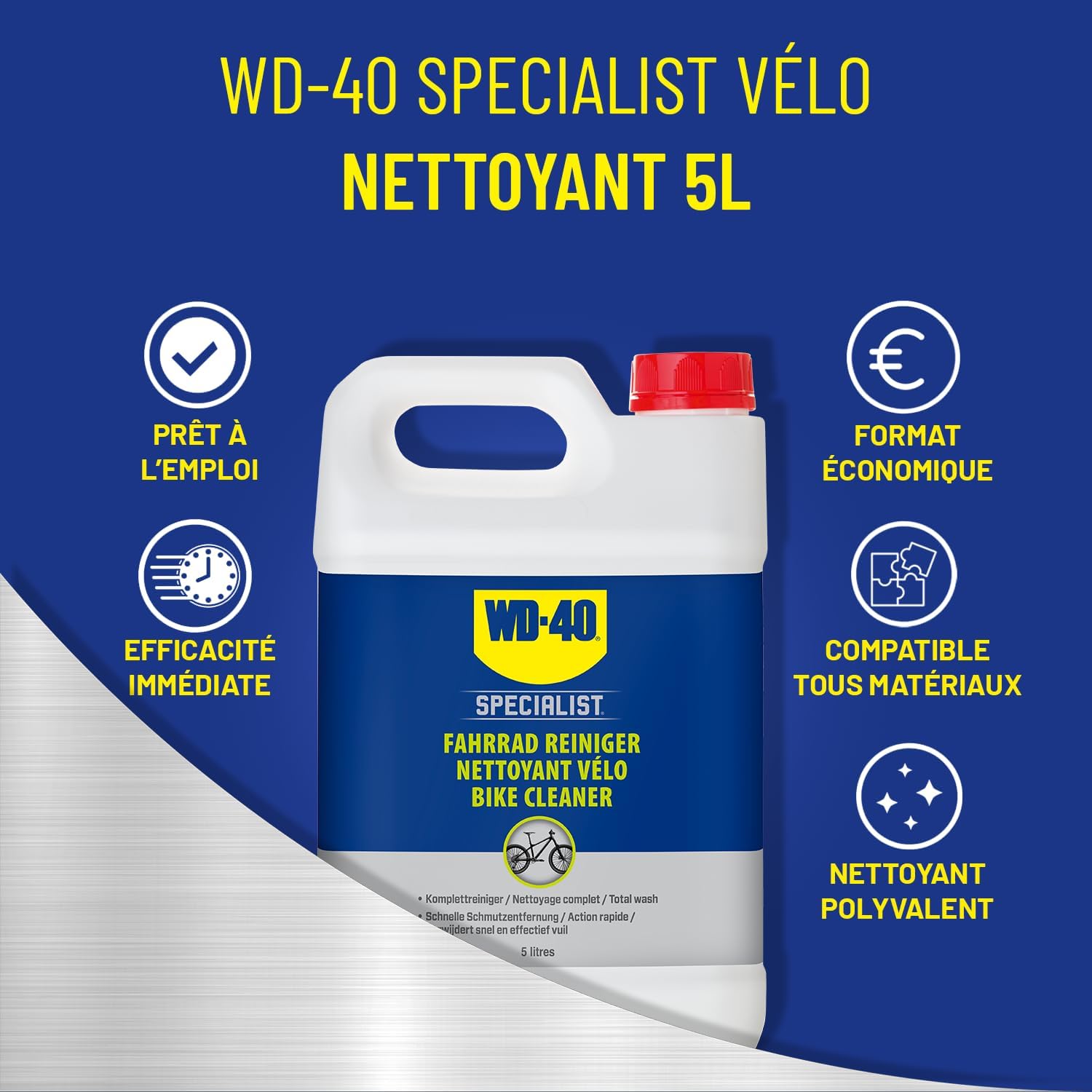 Detalle de WD-40 SPECIALIST Nettoyant Vélo Bidon 5L — nettoyage polyvalent prêt à l’emploi