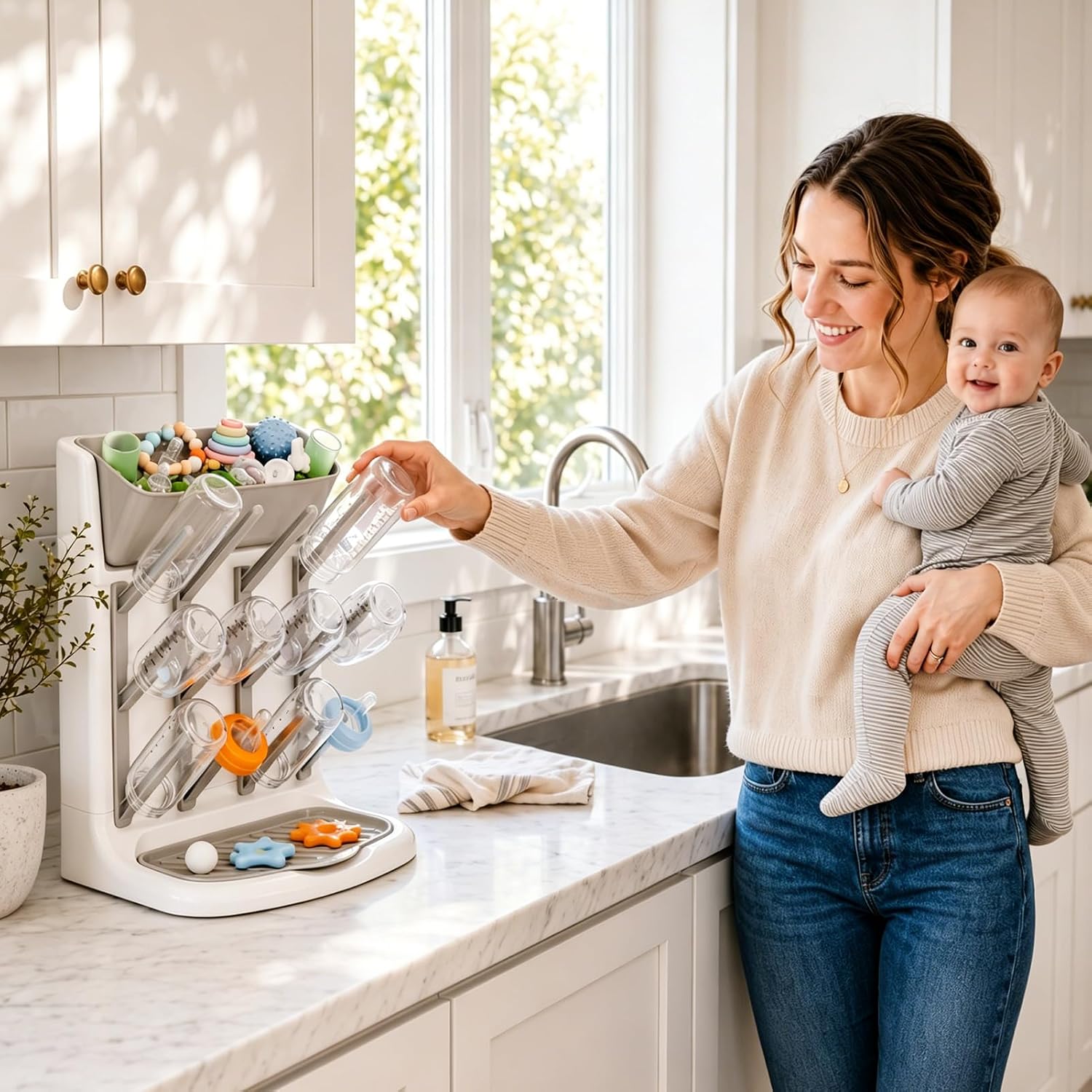 Thumbnail 2 de GoMaihe Baby Bottle Drying Rack, Vertical Storage, BPA-Free Gray