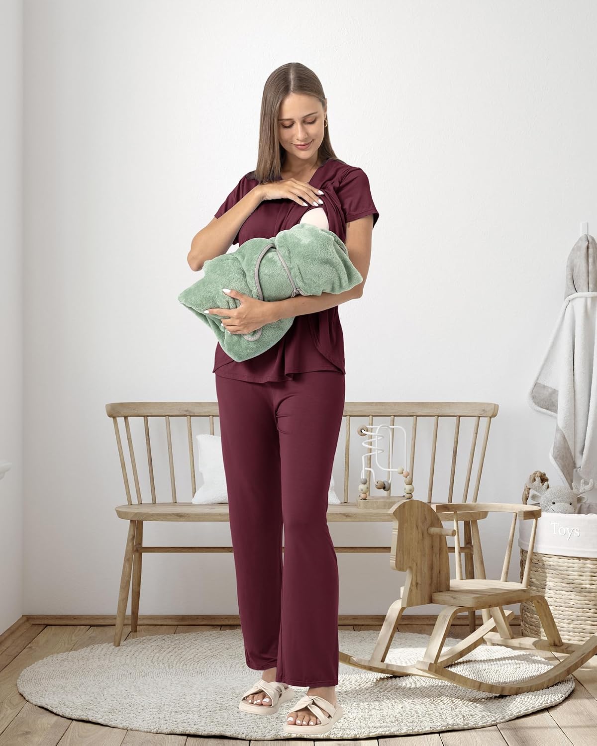 Detalle de SUNNYBUY Stillpyjama-Set 3-teilig nach Geburt