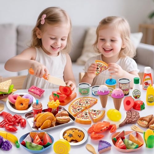 Thumbnail 4 de Juboury cocina juguete Montessori de frutas y verduras (56 piezas) para niños de 3 a 7 años