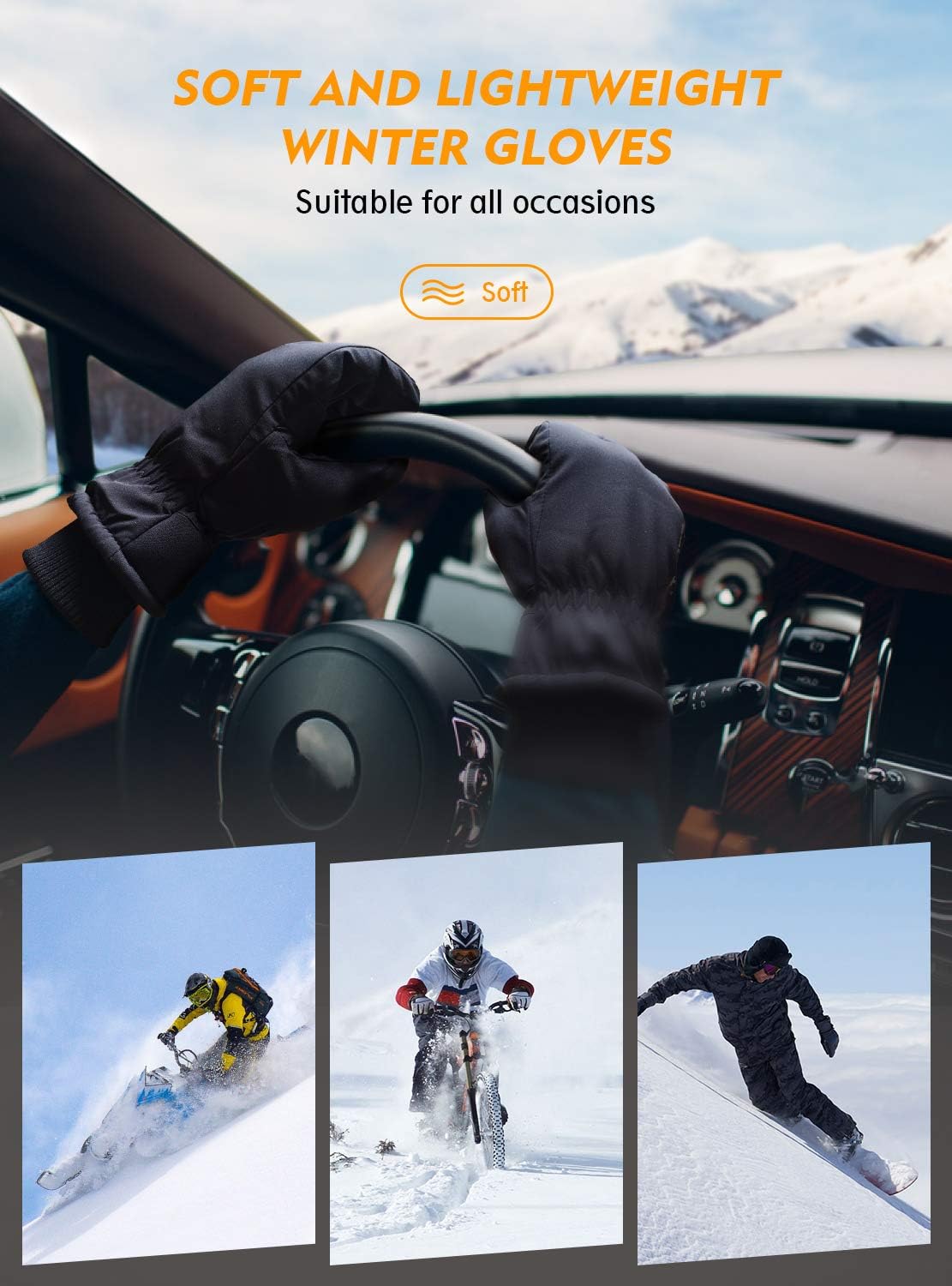 Thumbnail 5 de TRENDOUX Winter Waterproof Thermal Gloves 3M Thinsulate