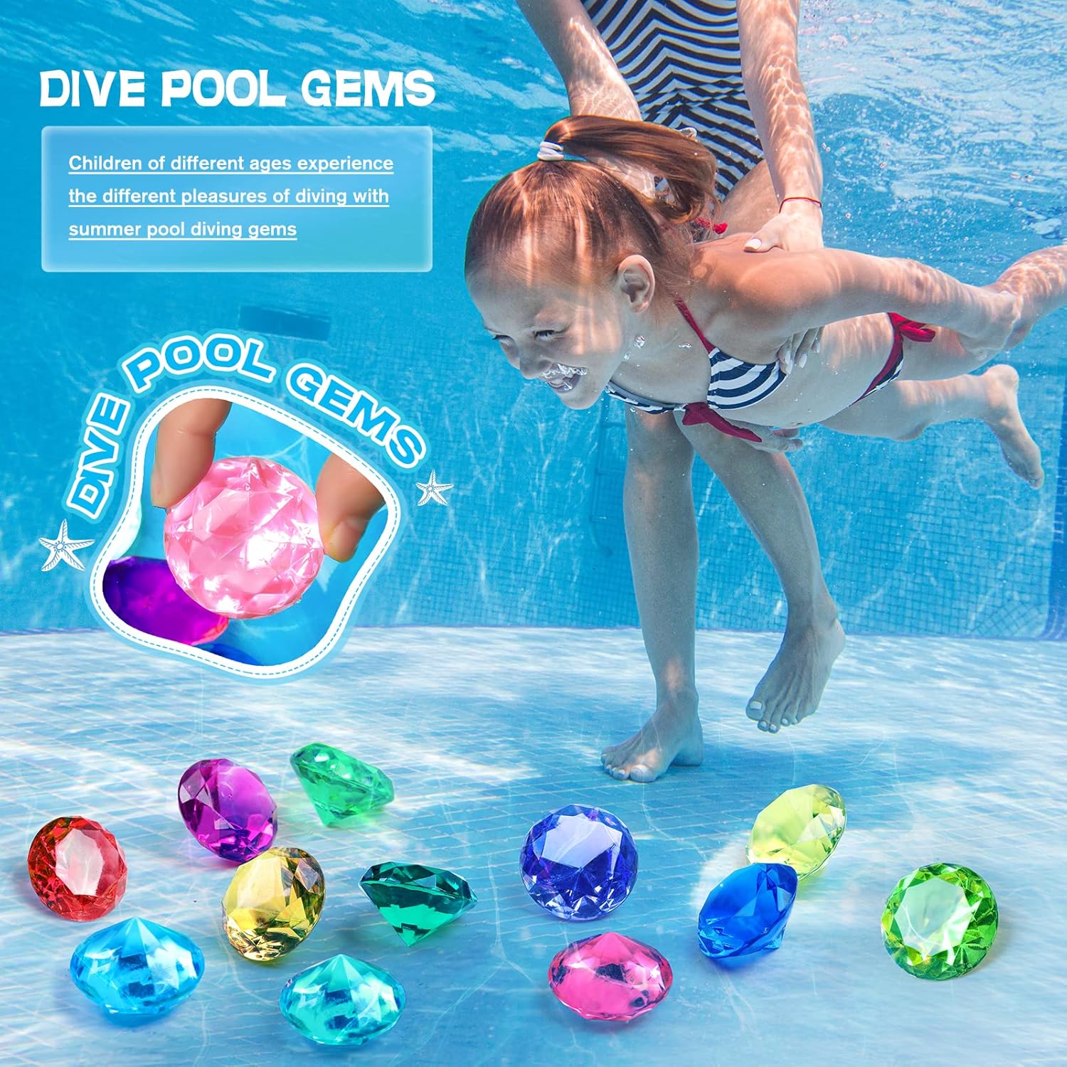 Detalle 2 de DISHIO Diving Gem Toy 10PCS for Kids