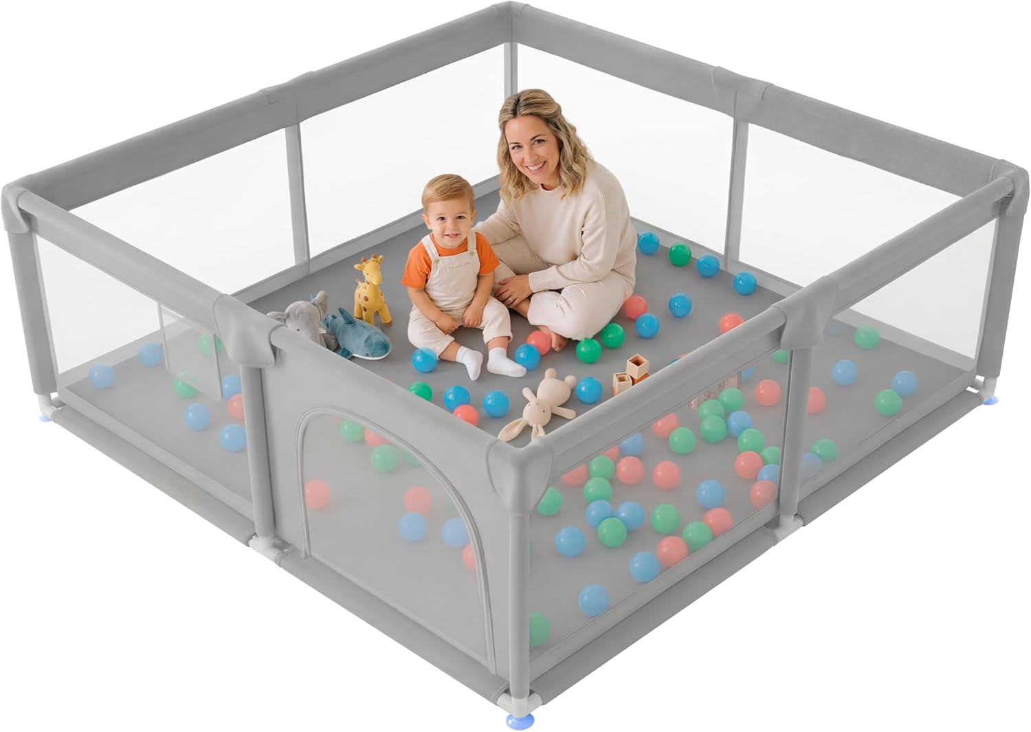 JUPPLIES Box Bambini 120×120 cm – Recinto Gioco per Neonato 6-24 Mesi