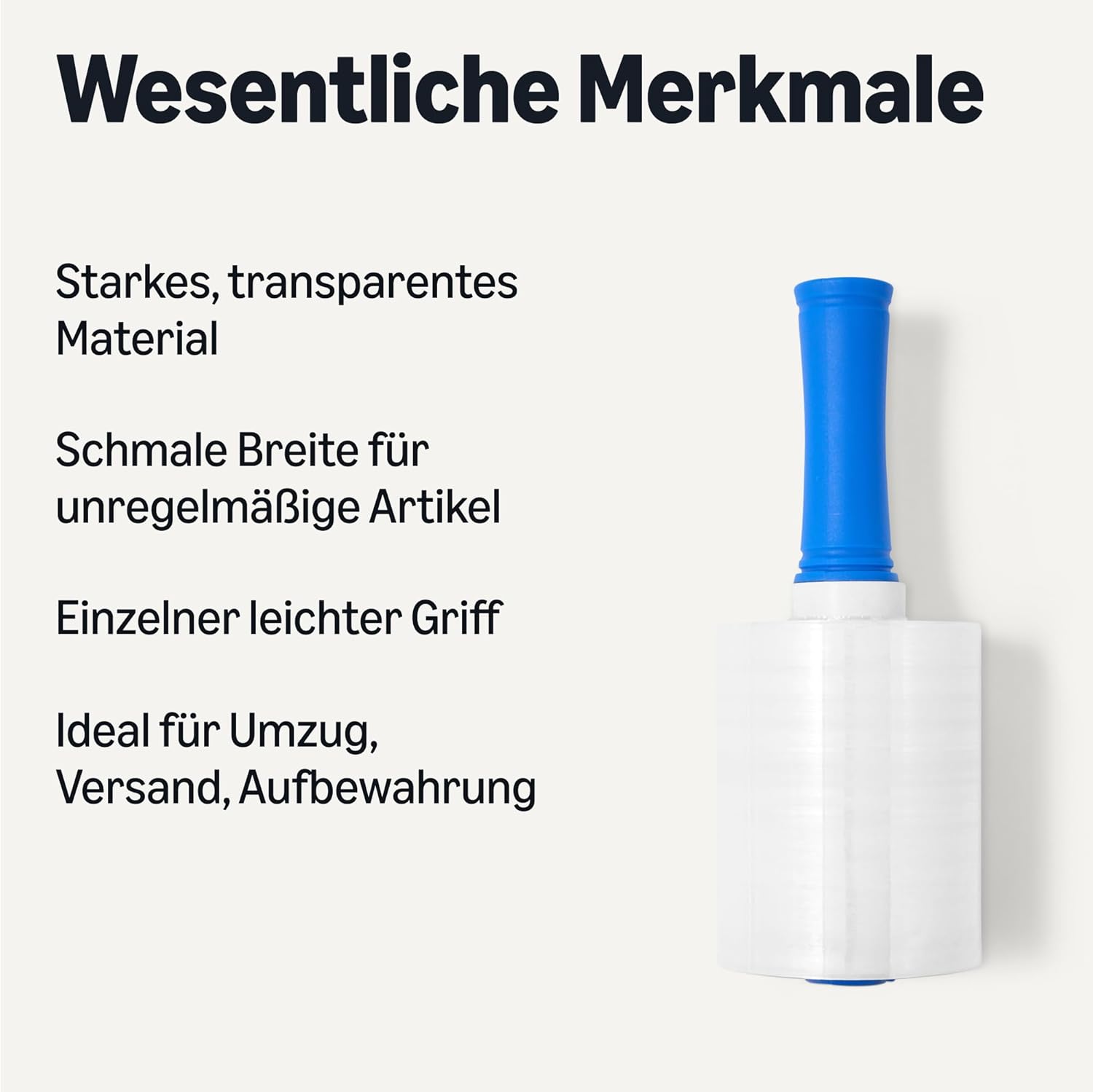 Detalle de Amazon Basics Stretchfolie 12,7 cm x 304,8 m – 1 Rolle mit Griff, Transparent