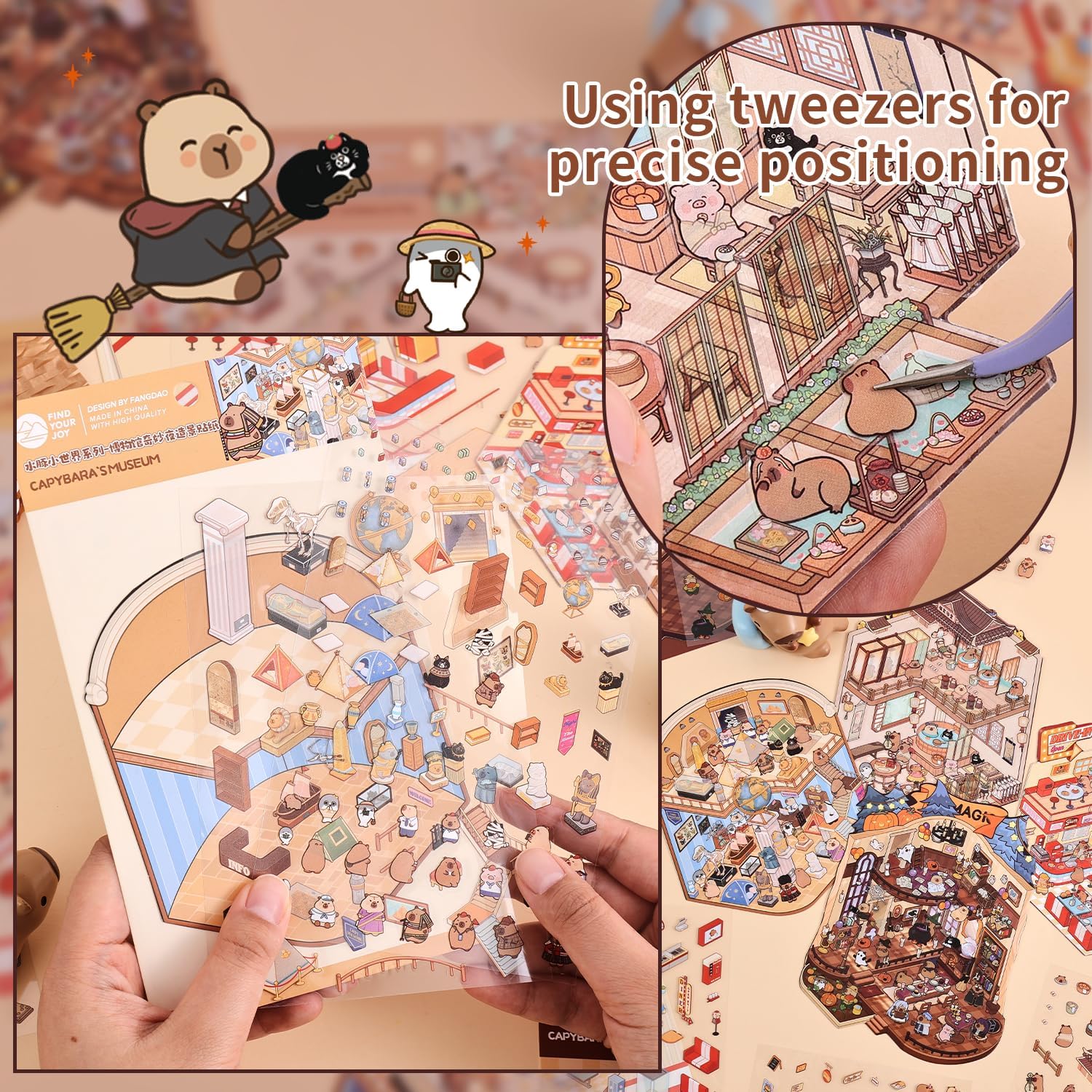 Thumbnail 3 de Girls 3D Miniature Scene Stickers 4 Sets 🧩