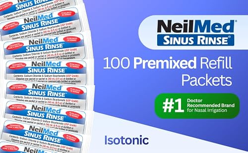 Detalle de NeilMed Sinus Rinse All Natural Relief Premixed Refill Packets — 100 Count (Pack of 1)