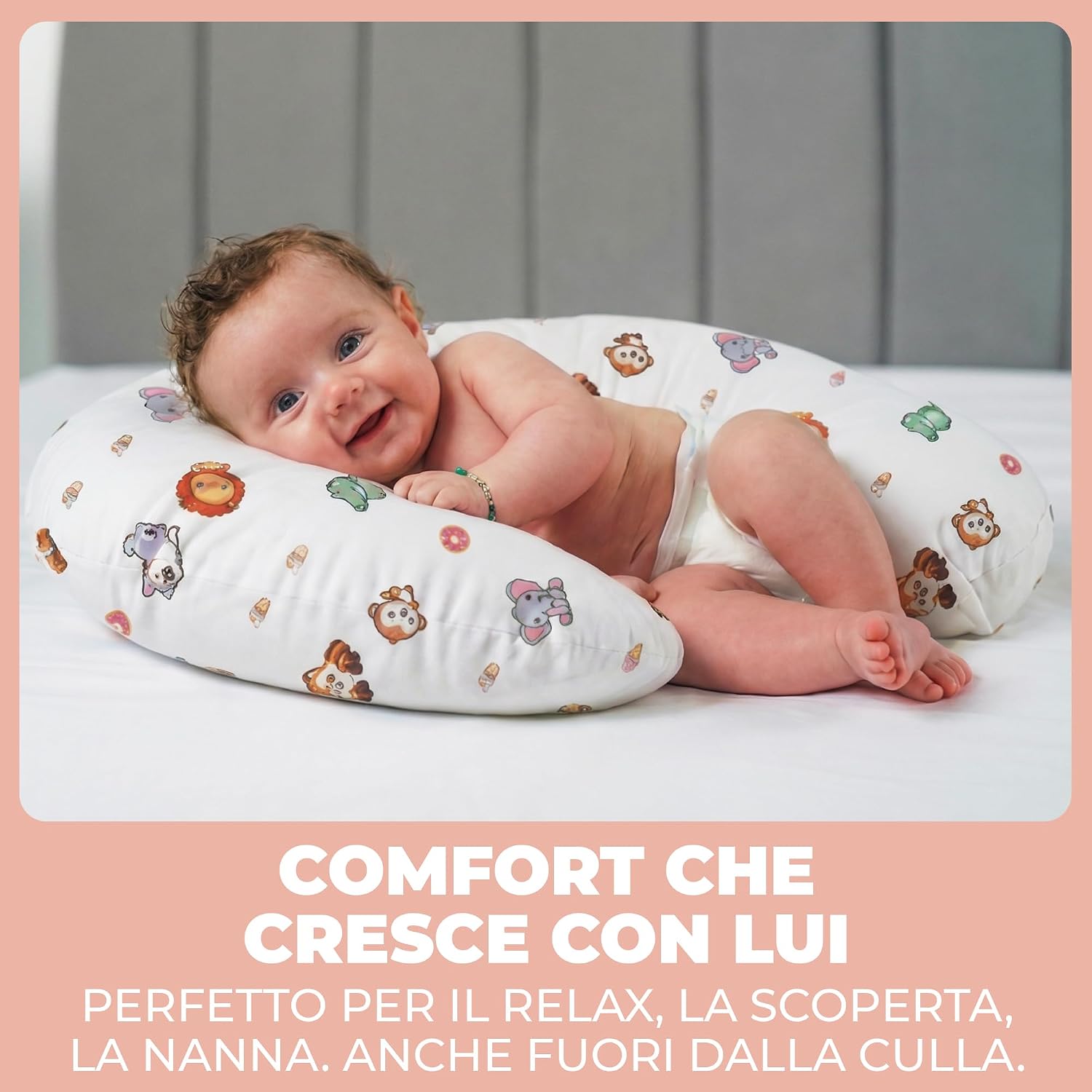 Detalle 2 de Cuscino allattamento e gravidanza ciambella in cotone 100%