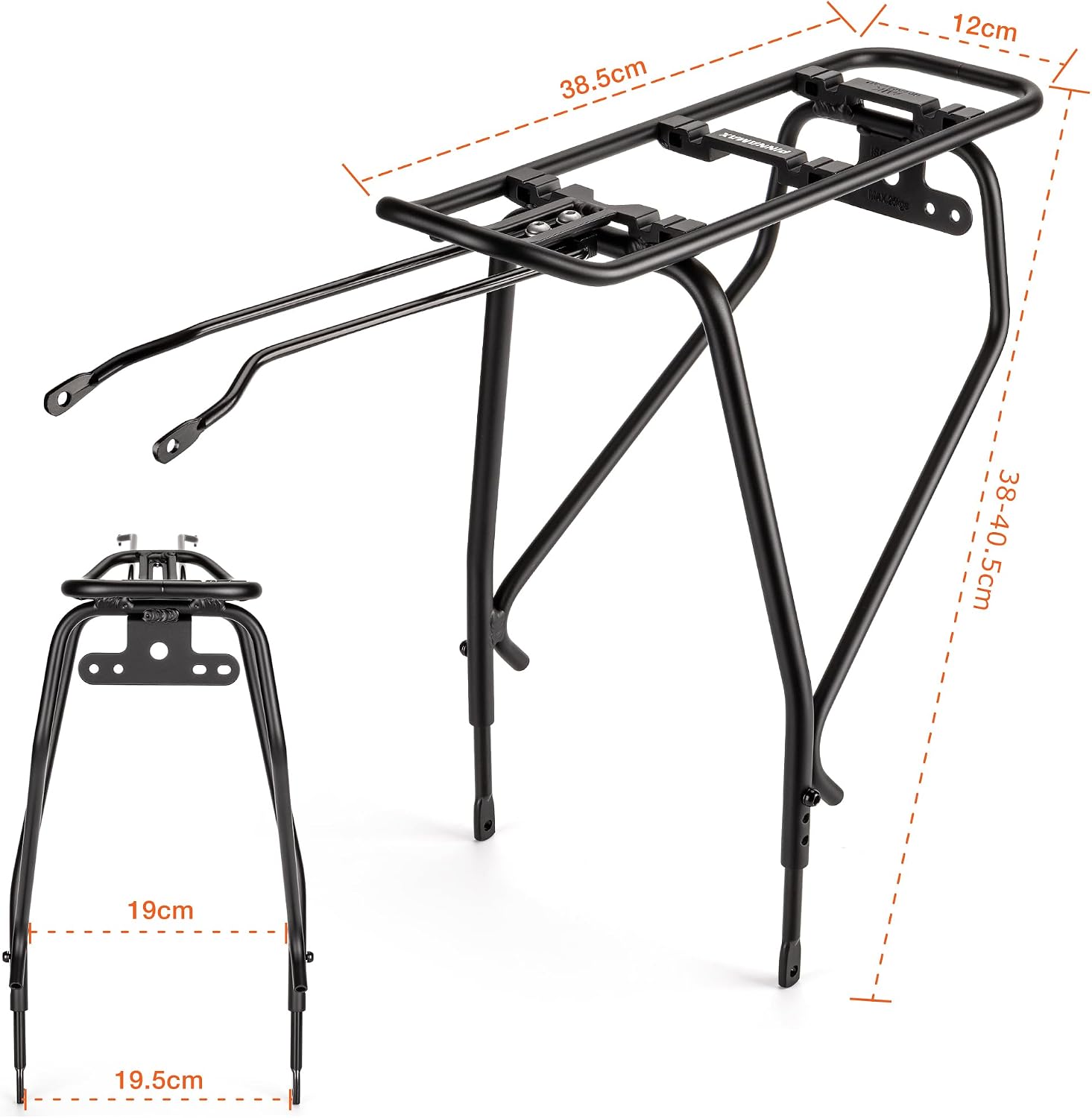 Detalle de Portapacchi posteriore per bicicletta compatibile con MIK System, regolabile in altezza (26"-29")