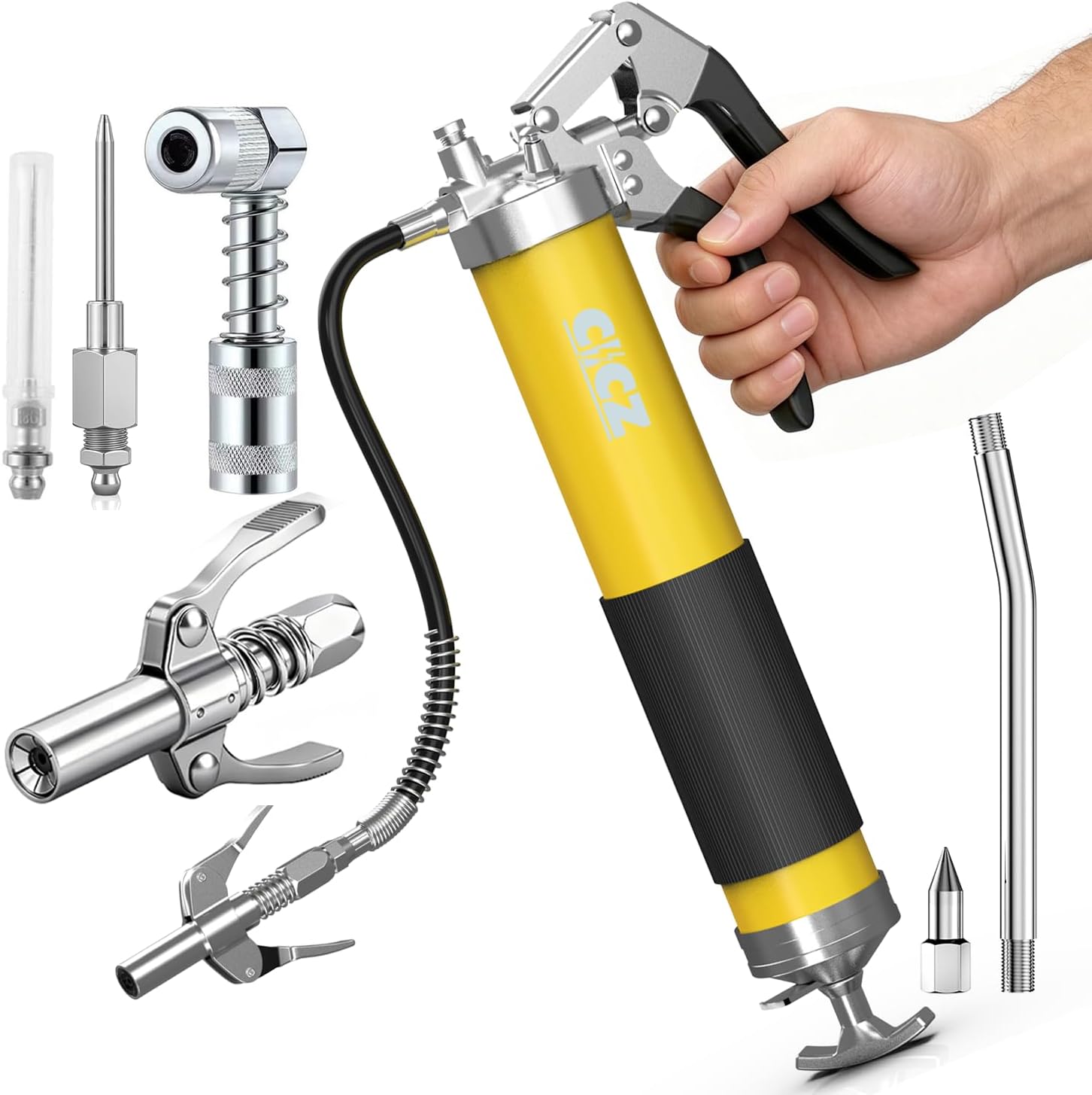 Detalle de CICZ Professional 8000 PSI Grease Gun Kit, 14 oz Pistol Grip