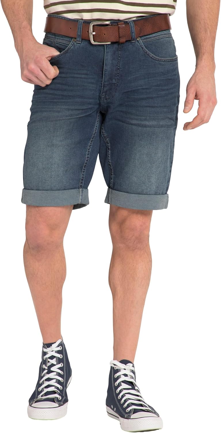 Detalle de JP 1880 Light Weight Denim Bermuda pour homme – Denim bleu foncé, coupe régulière