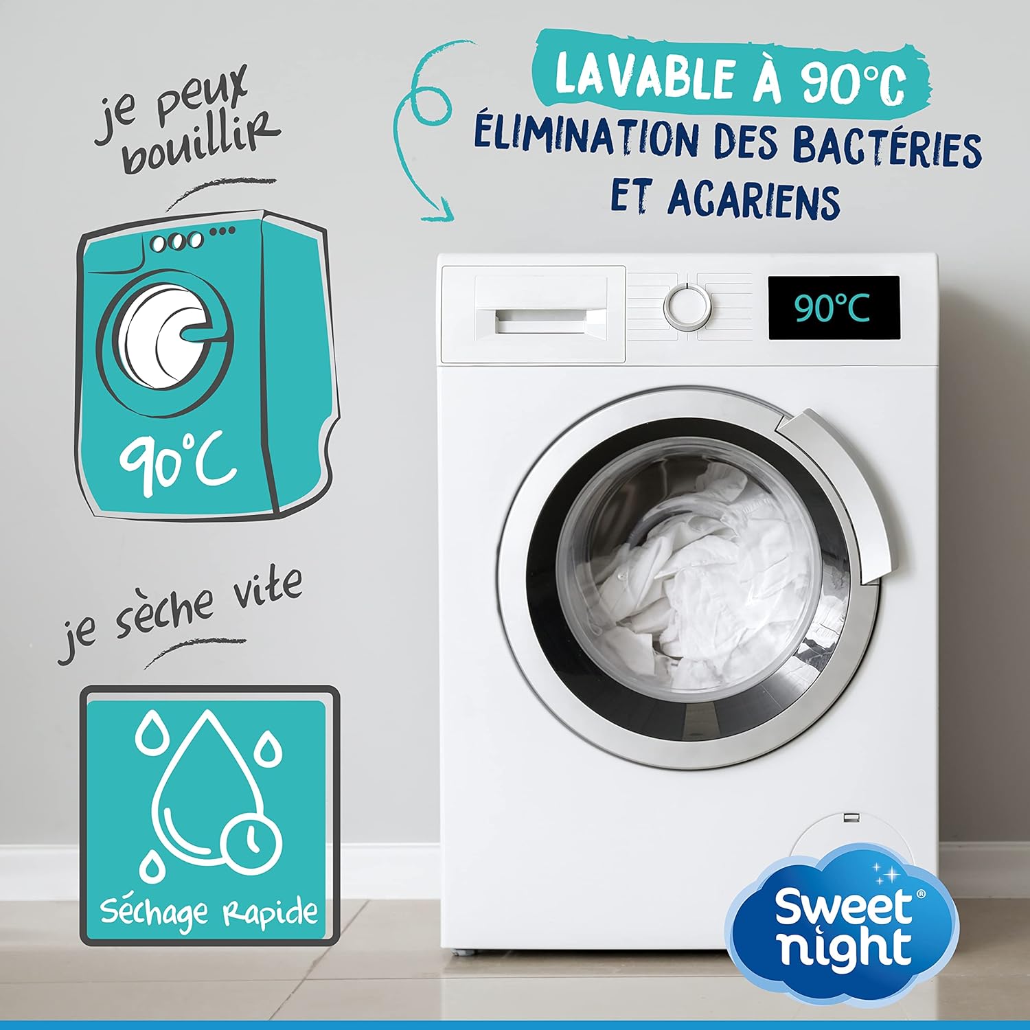 Thumbnail 2 de SWEET NIGHT Protège-Matelas 140x190 cm