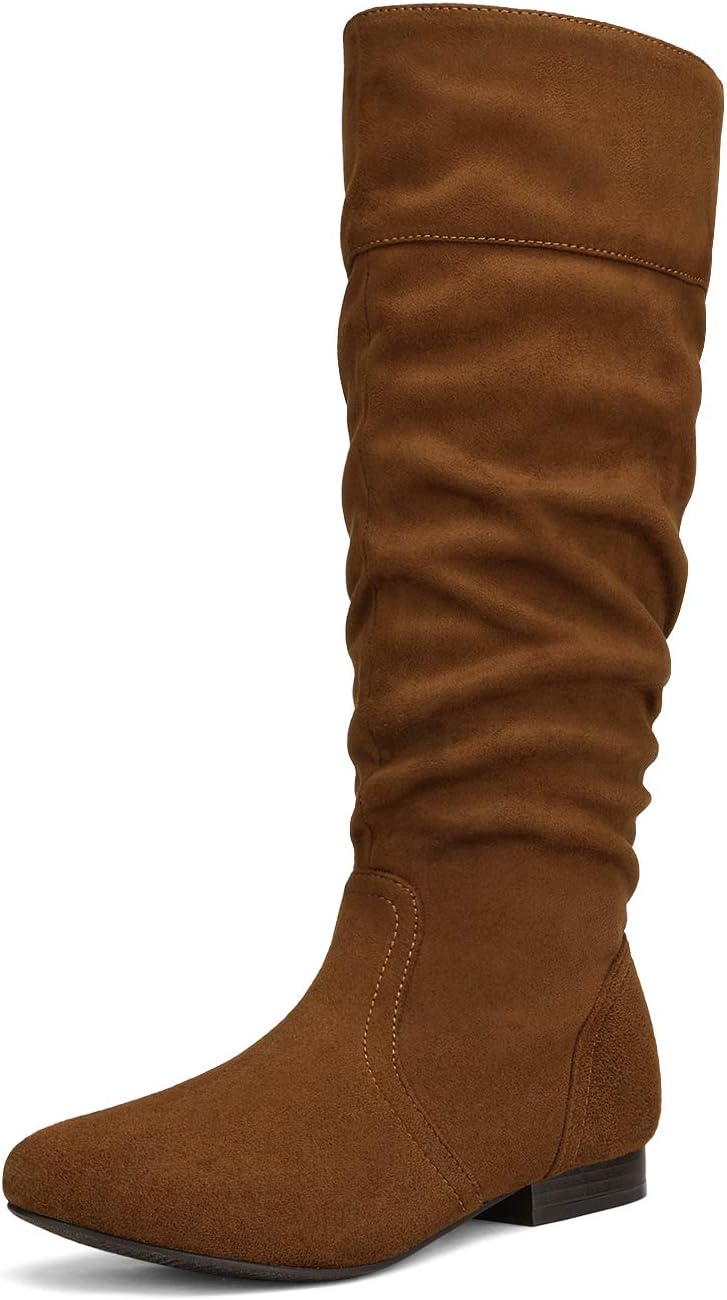 Thumbnail 6 de DREAM PAIRS 38599-BLVD-8W-BLACK PU-SZ-8 Knee-High Slouch Boots, Faux-Fur Lined