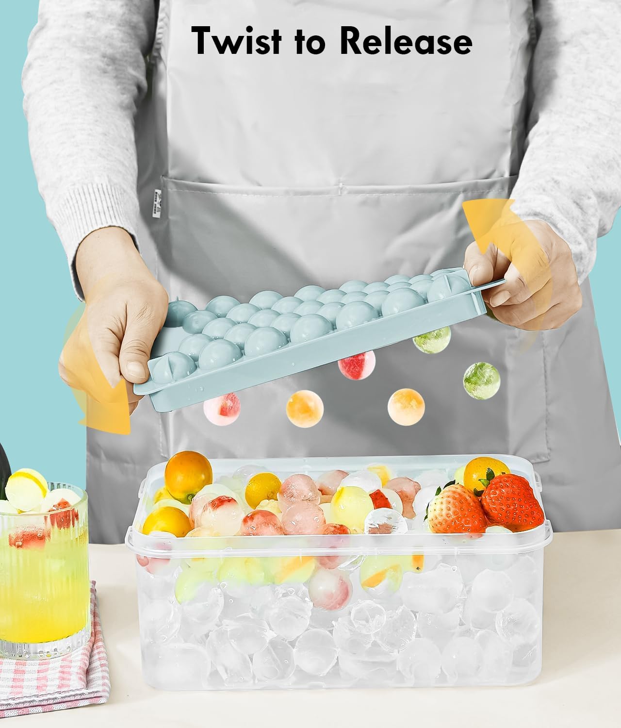 Thumbnail 5 de Ice Cube Tray with Lid and Bin – Round Ice Cubes 62