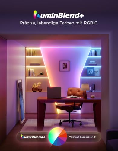 Detalle de Govee COB Strip Light 2 – RGBIC LED-Streifen, 5 m, Weißbereich 1.000–10.000 K, mit Matter