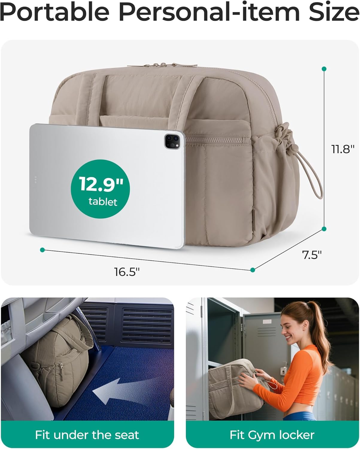 Detalle 2 de BAGSMART Gym Bag for Women Duffle Weekender