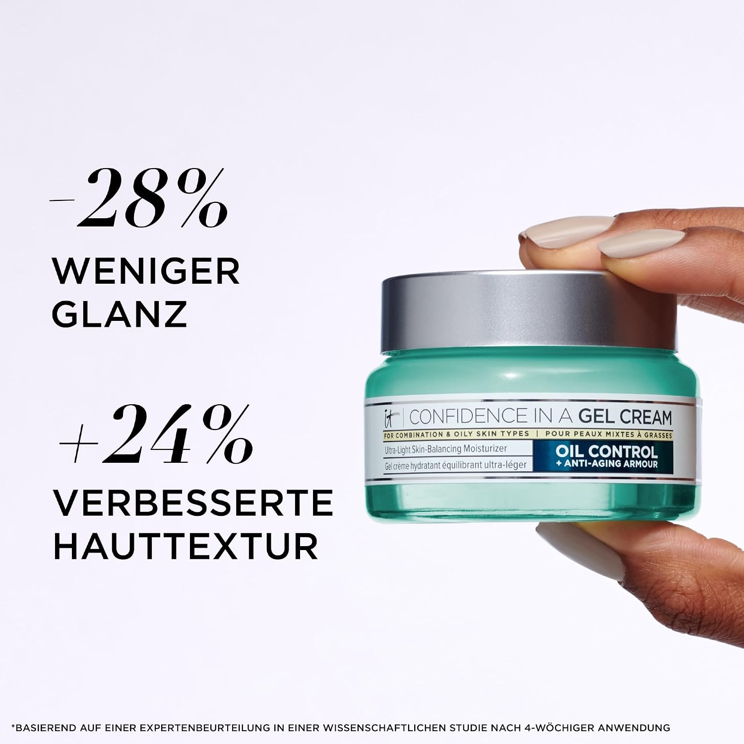 Detalle 2 de IT Cosmetics Confidence in a Gel Cream – Ultraleichte Feuchtigkeitspflege für Mischhaut