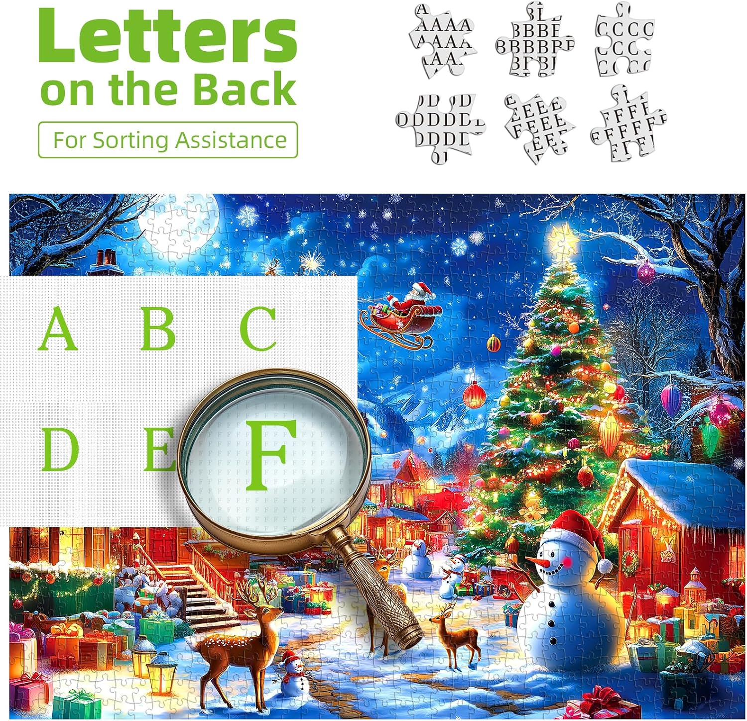 Detalle de PuzzOne BFJIUJIU-00462 1,000-Piece Christmas Village Jigsaw Puzzle