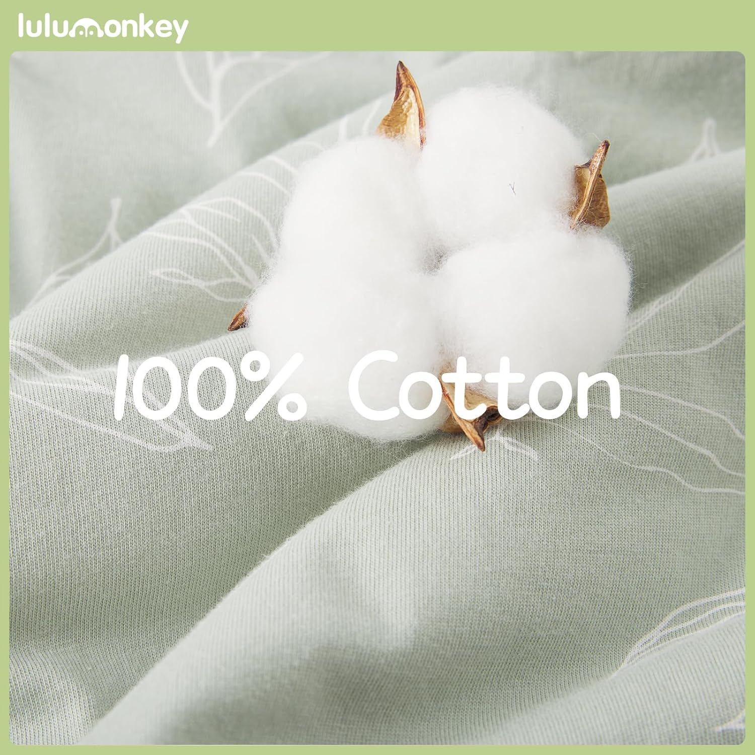 Thumbnail 2 de LULUMONKEY Baby Sleeping Bag 1.5 Tog 6-18 Months – 100% Cotton Leaves Sleep Sack