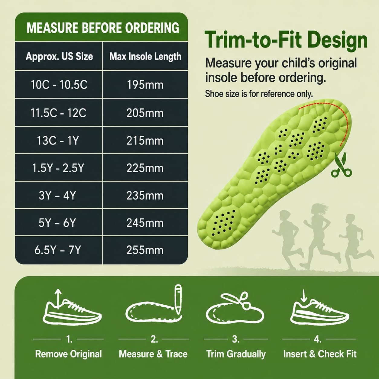 Thumbnail 4 de ENLOPQ 4D Cloud-Soft Comfort Insoles for Kids and Youth – Trim-to-Fit Memory Foam with Arch Support