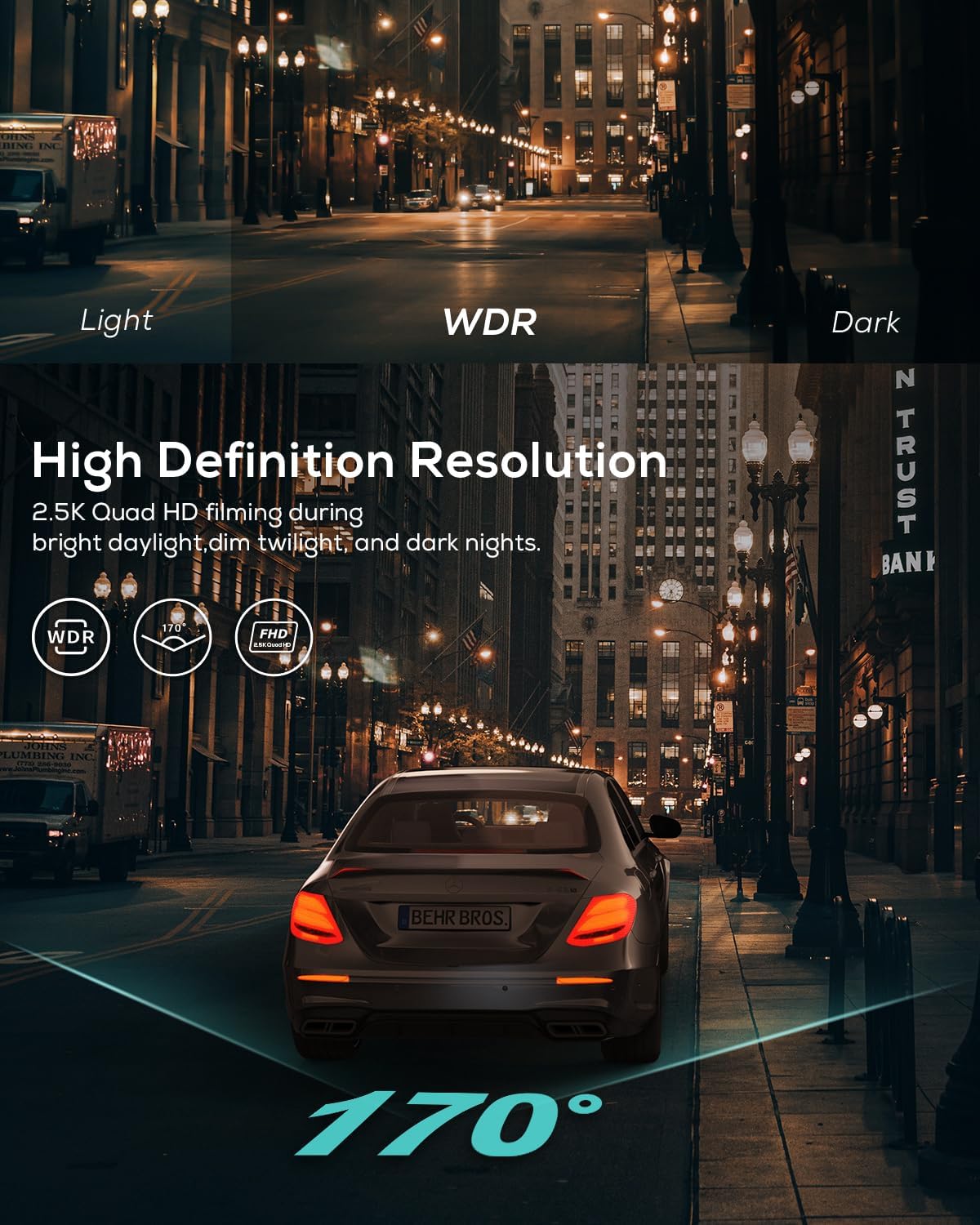 Thumbnail 2 de iZEEKER 2.5K Dash Cam 1440P QHD, 170° wide-angle
