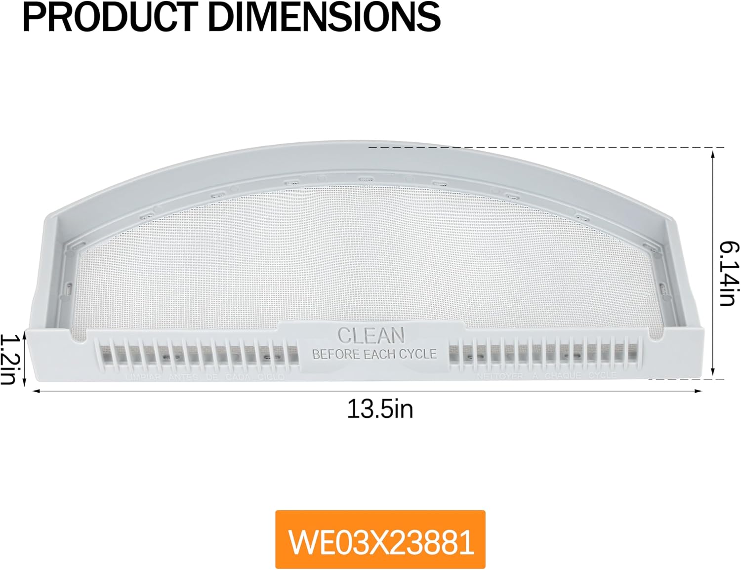 Detalle 2 de Dryer Lint Filter WE03X23881