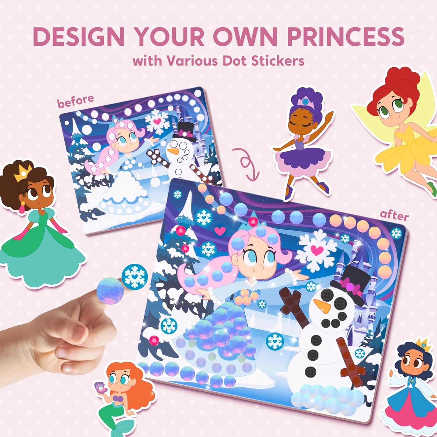 Thumbnail 2 de Klever Kits Unicorns & Princess Dot Art Kit for Kids: Mess-Free Sticker Craft