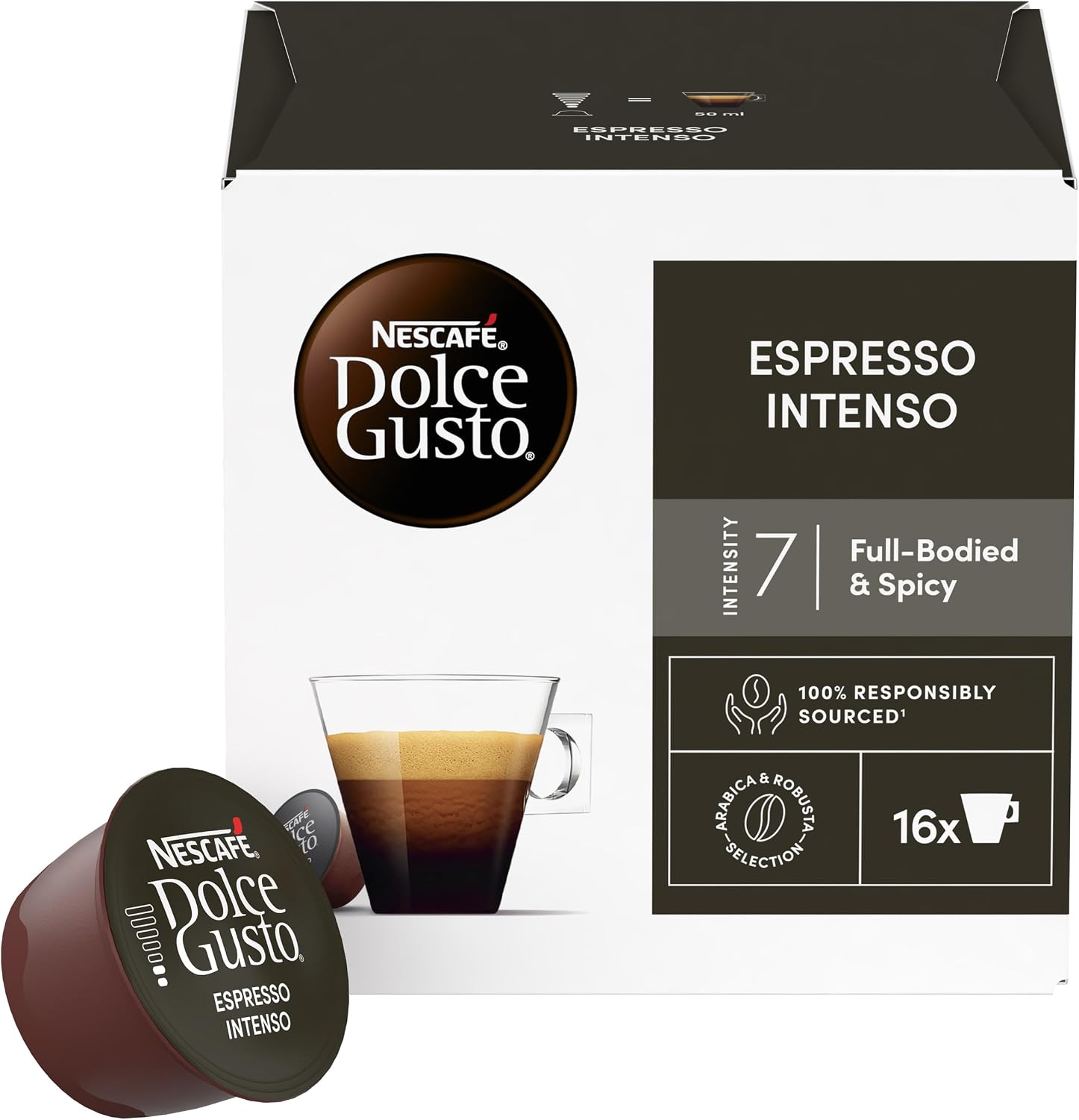 Detalle de NESCAFÉ Dolce Gusto Espresso Intenso Caffè – 96 capsule, 6 confezioni da 16 (compatibili Dolce Gusto)