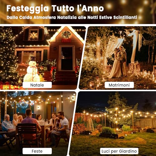 Thumbnail 6 de LONIUTO Catena Luminosa Esterno 30M con LED G40 50+2, 2700K IP45 per giardino e feste