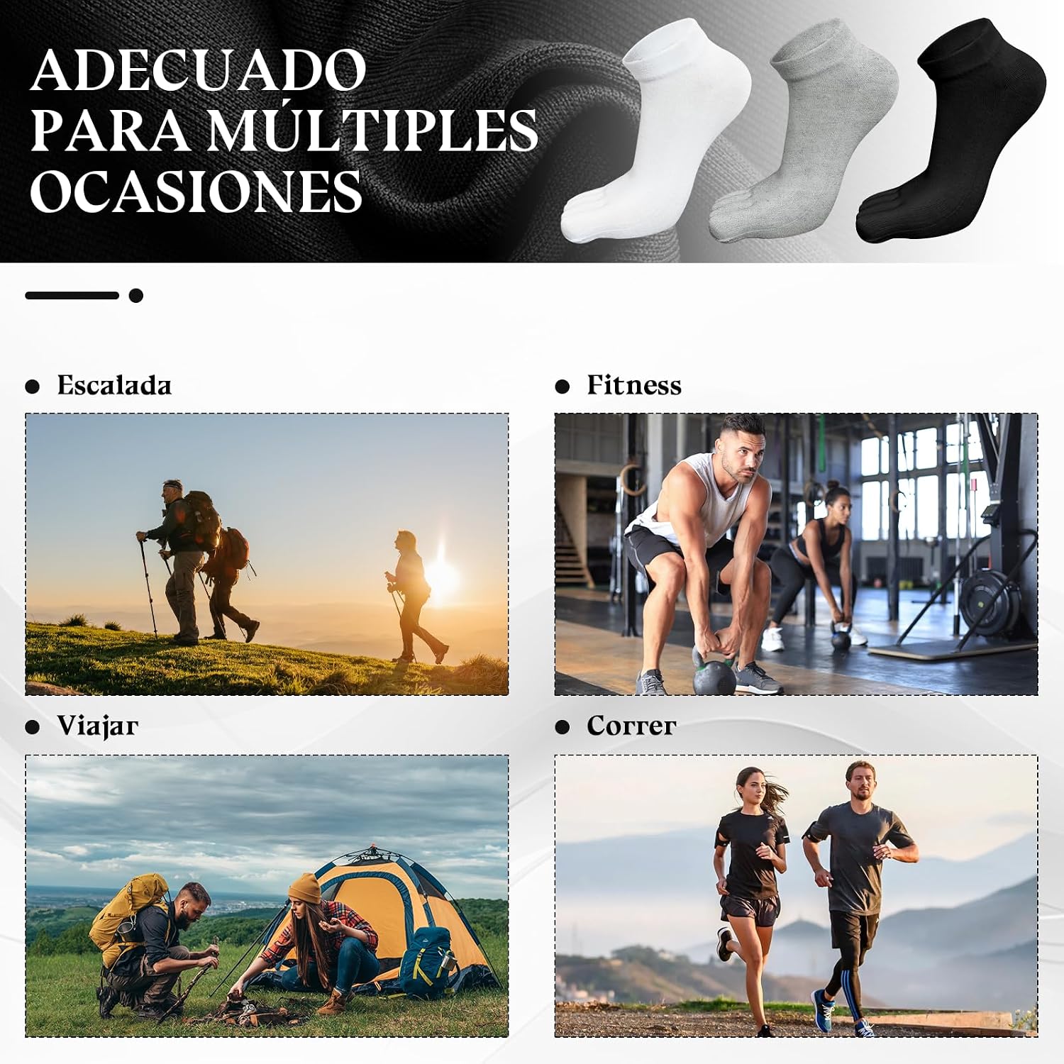 Thumbnail 6 de Soleeya 6 pares calcetines dedos hombre