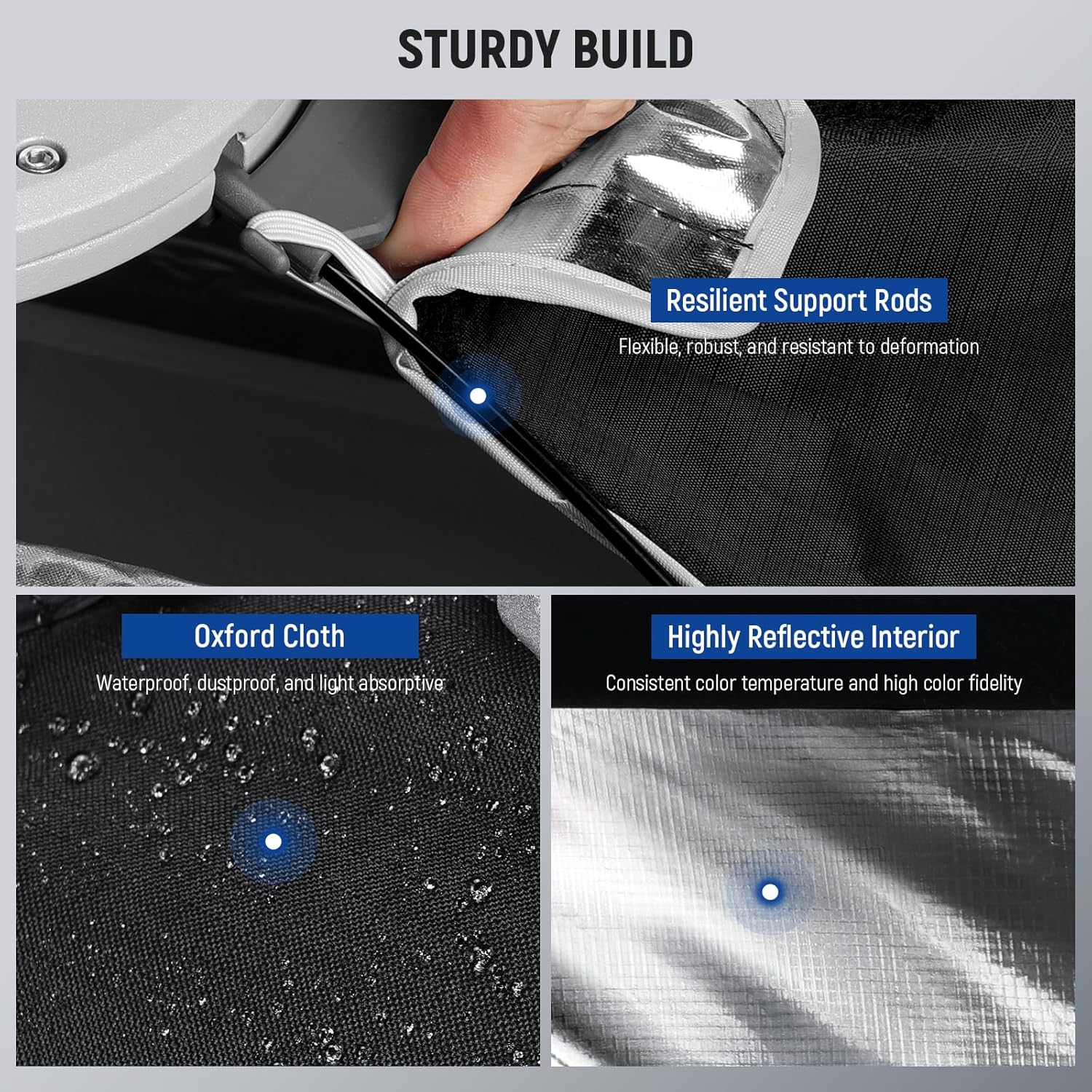 Thumbnail 2 de NEEWER Rectangular Softbox Kit 12" x 47" (30 x 120 cm) with Bowens Mount Diffusers and Grid