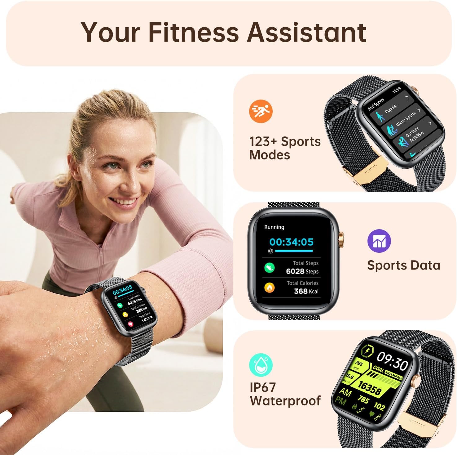 Detalle 2 de Women Smartwatch Fitness Tracker