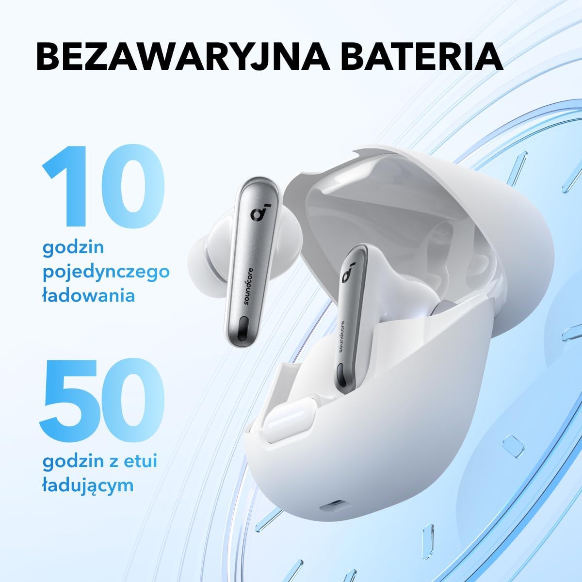 Detalle 1 de Soundcore Liberty 4 NC – białe słuchawki douszne TWS z ANC 2.0 i LDAC
