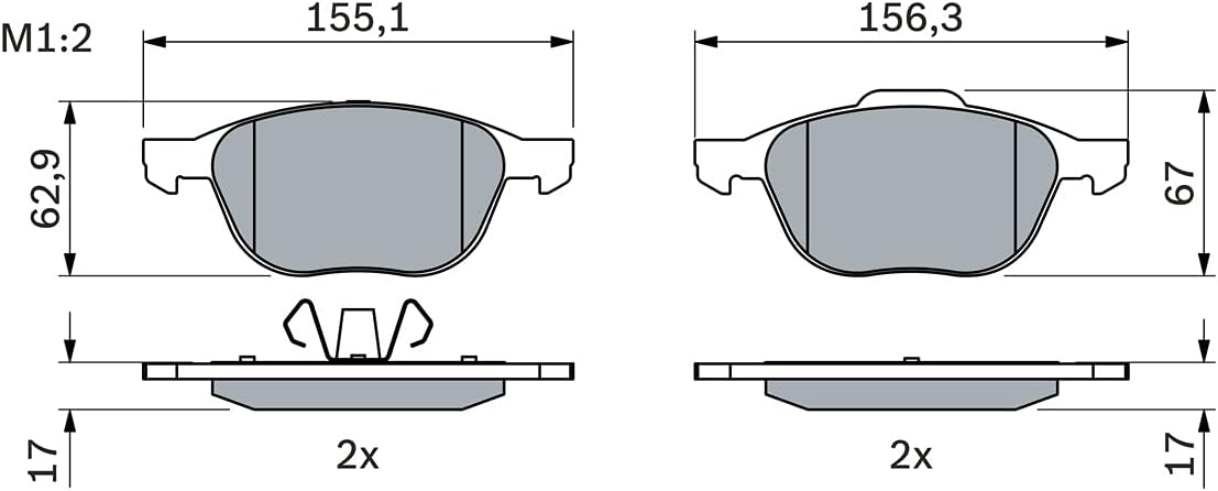 Thumbnail 1 de Bosch BP935 – Plaquettes de frein avant pour voiture – Qualité Bosch, réduction du bruit et de la poussière, sans cuivre, kit de 4