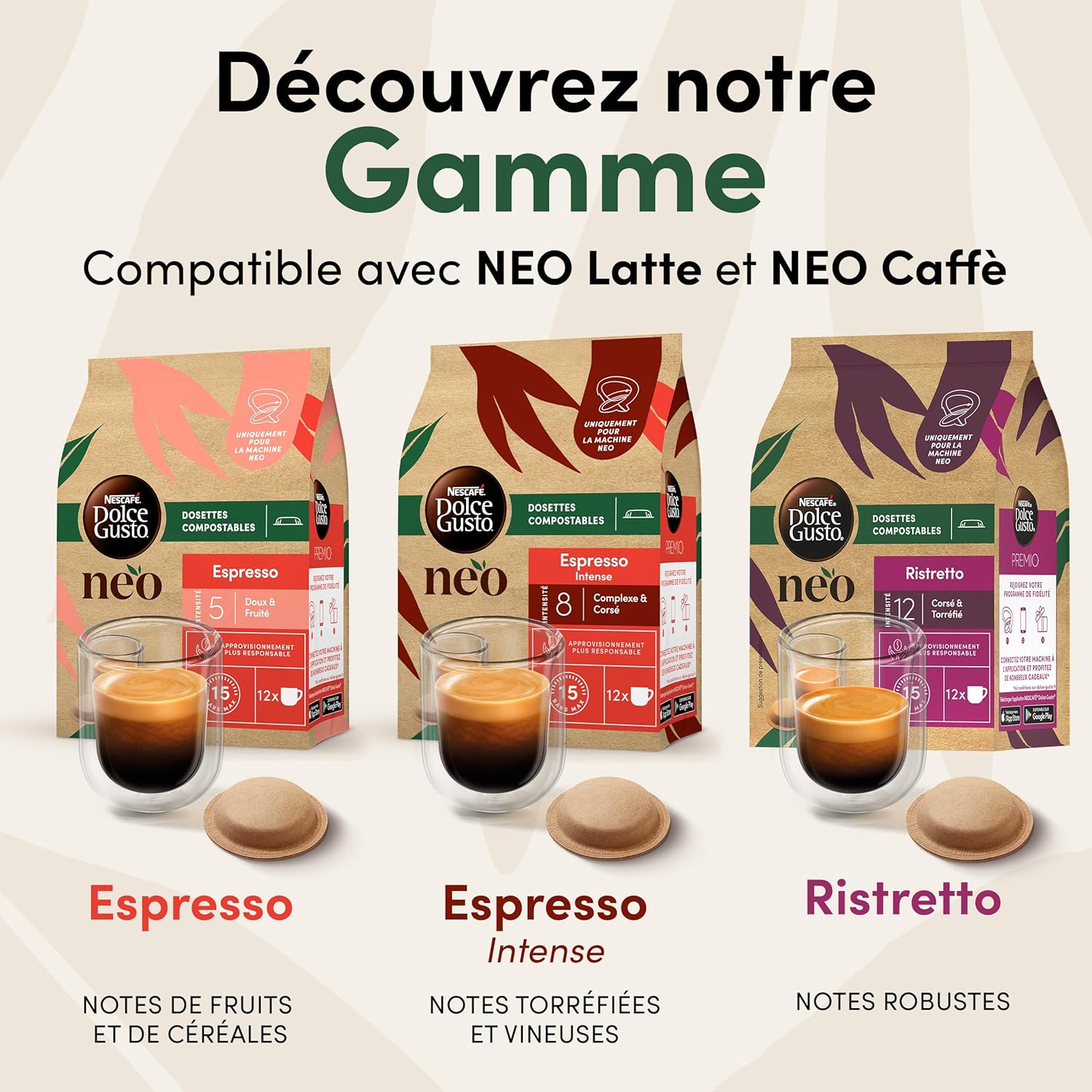 Detalle de Dolce Gusto NEO Ristretto – 48 dosettes compostables à base de papier