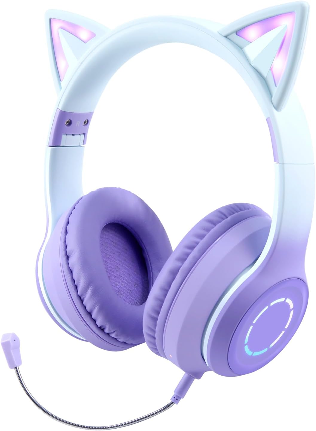 Detalle de Sendowtek Casque sans Fil pour Enfant avec Microphone Intégré et LED RGB — Bluetooth 5.1 Violet