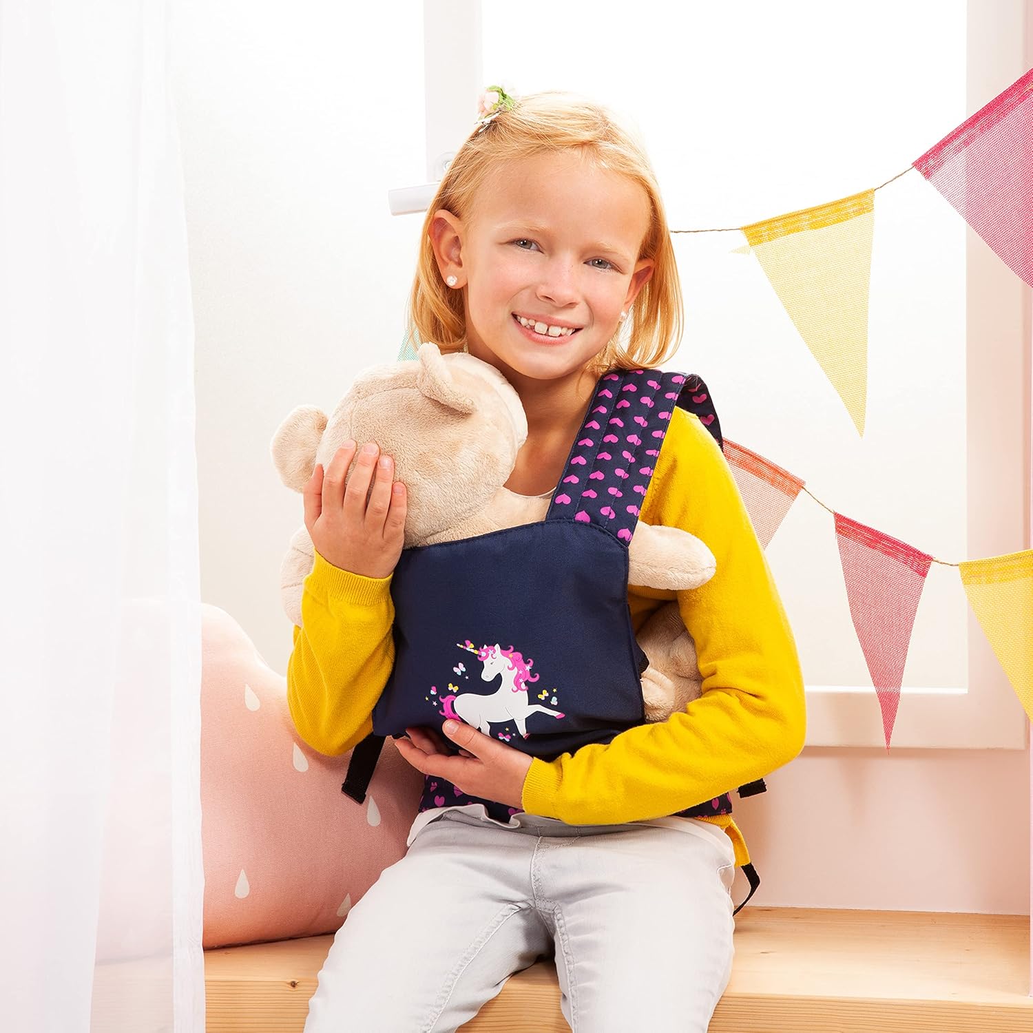 Detalle de Bayer Design EasyCarry 62254AA – marsupio porta bambola con tracolla, unicorno blu