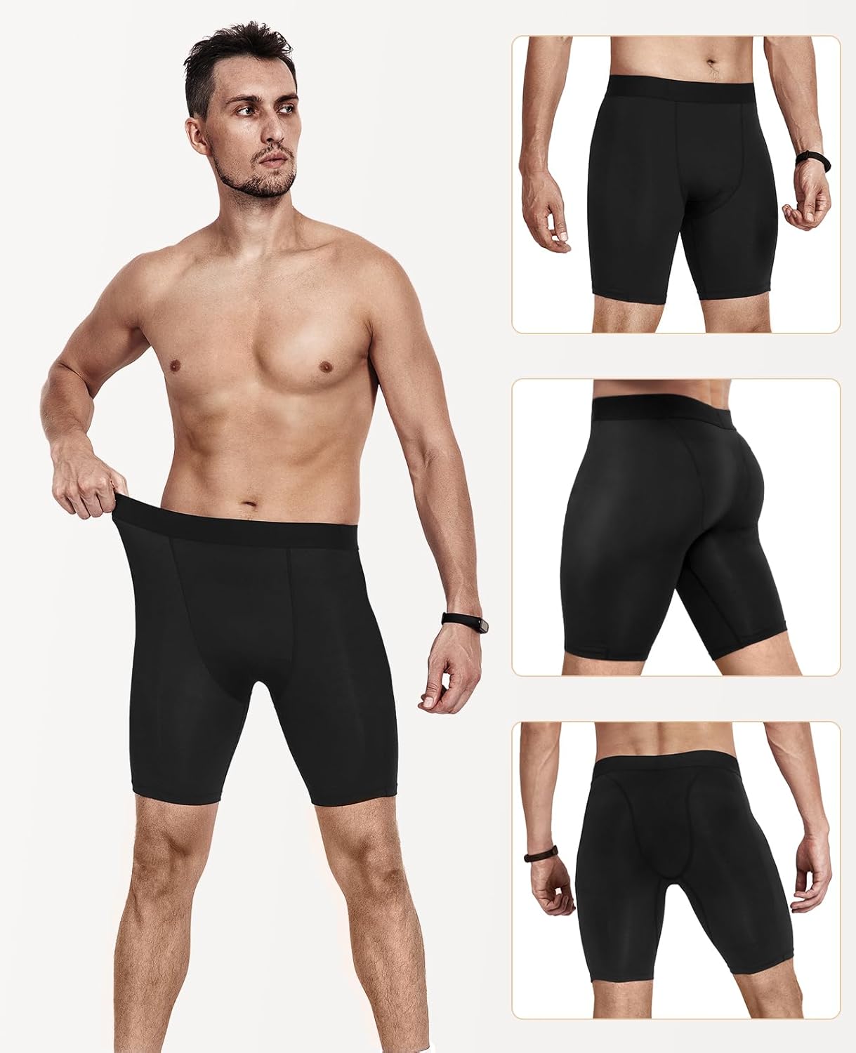 Thumbnail 1 de Niksa 1 or 3 Pack Mens Compression Shorts: Quick-Drying Base Layer for Training