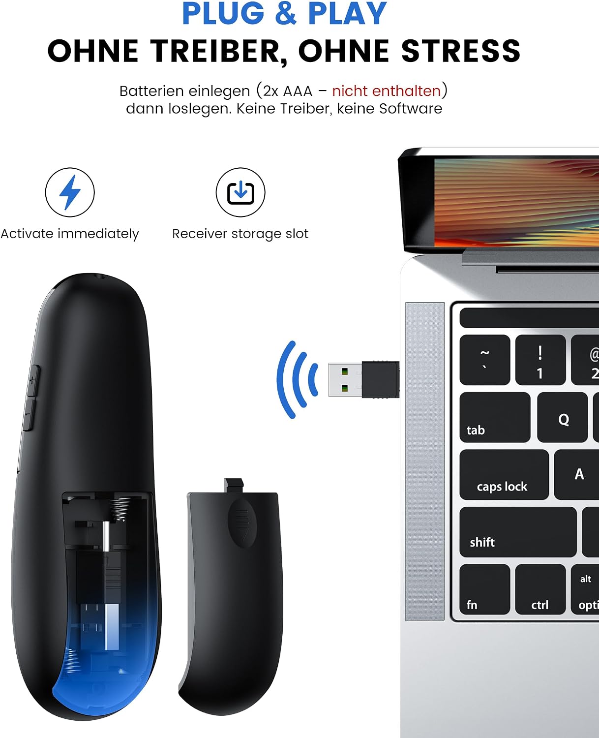 Detalle de USB C Presenter Kabellose Powerpoint Fernbedienung