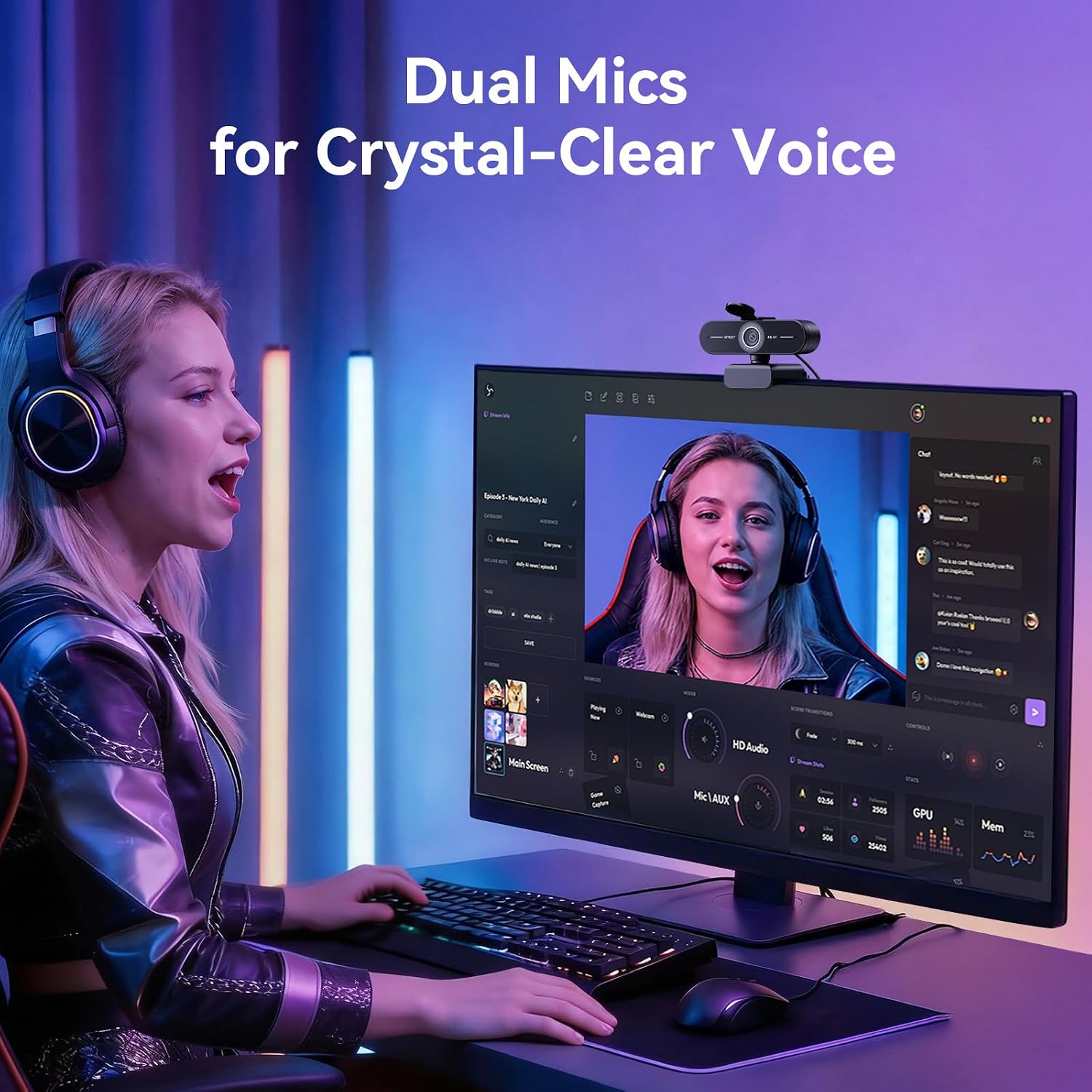 Thumbnail 6 de EMEET C60E 4K Webcam with PDAF Autofocus, Dual Mics and Light Correction