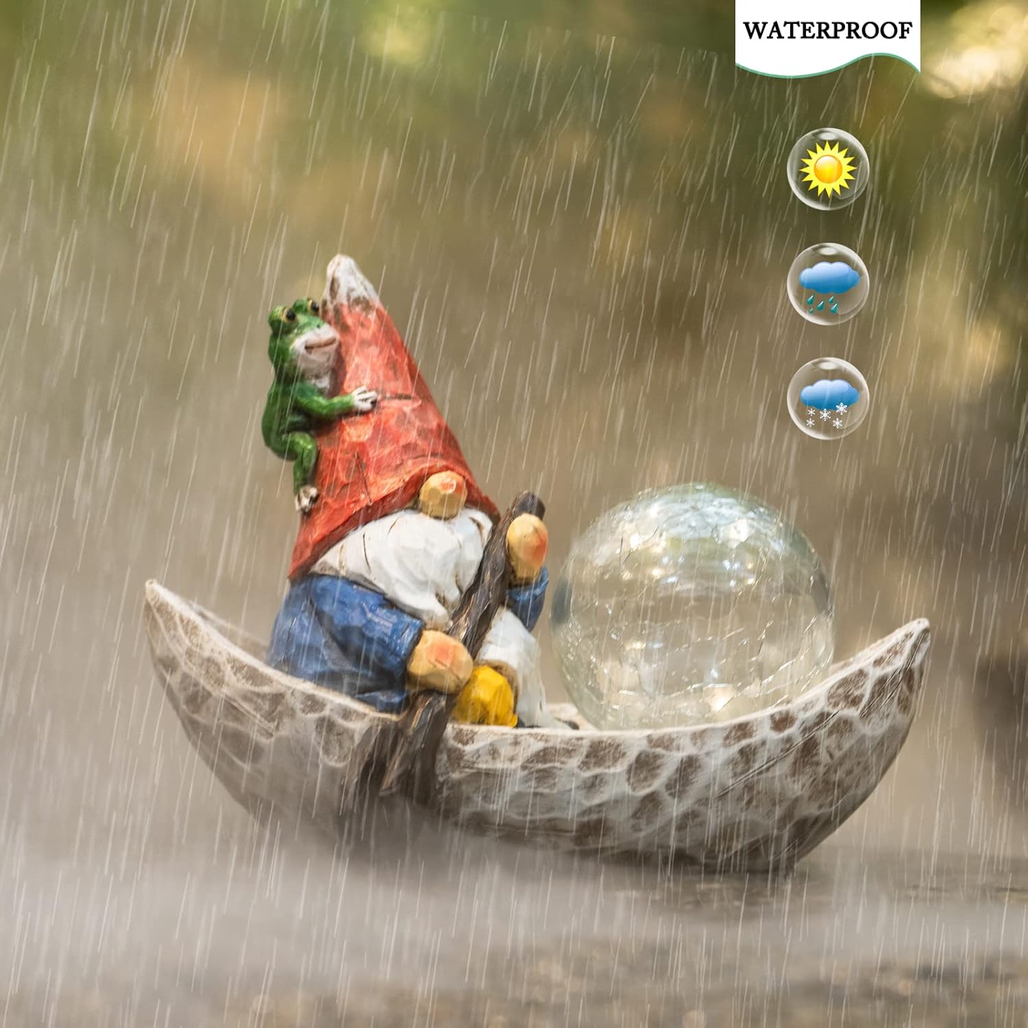 Thumbnail 4 de Rezpuao Garden Gnome Statue with Solar Light: Charming Outdoor Gnome Decor for Yard & Patio